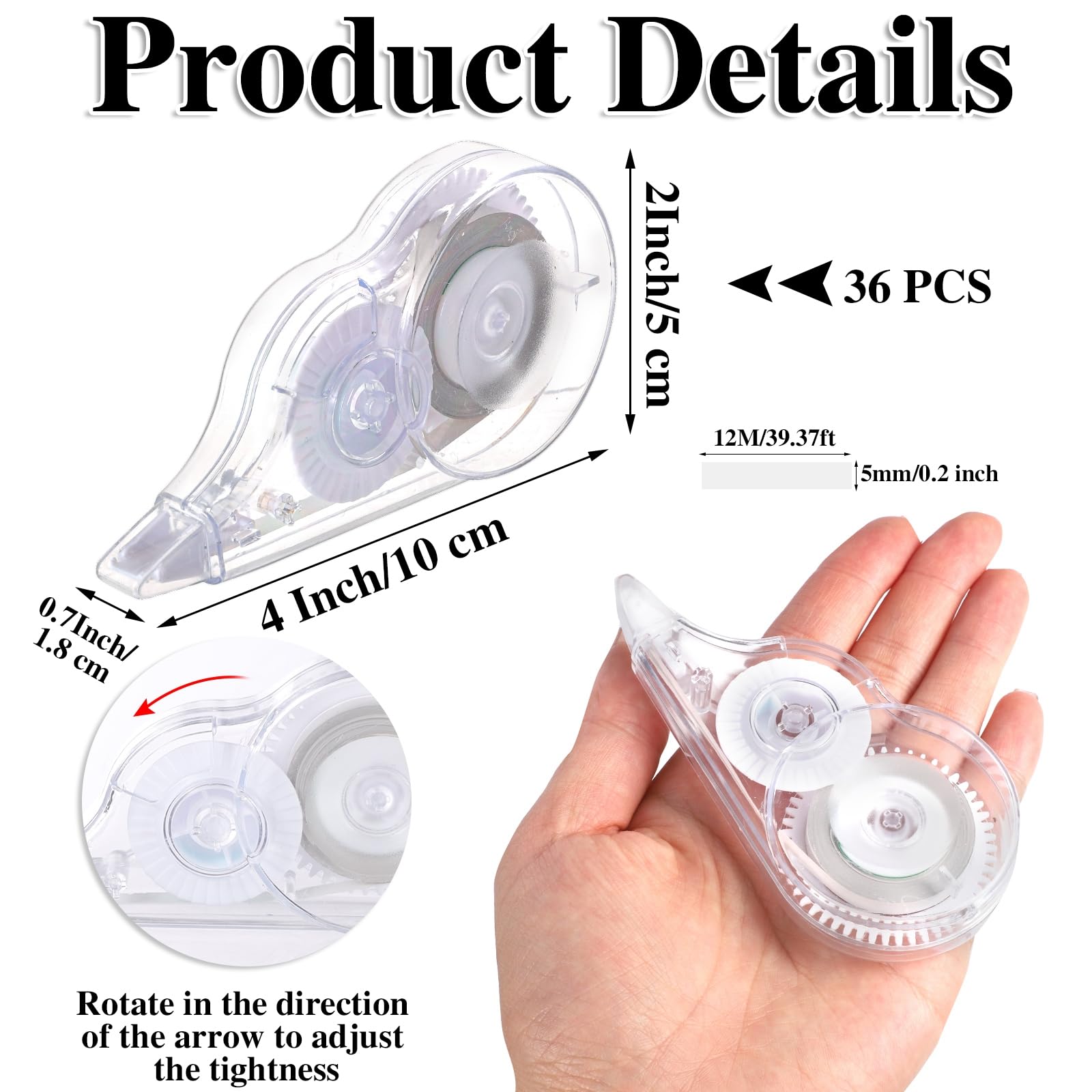 36 Count White out Tape, 39.3 Feet Each Correction Tape