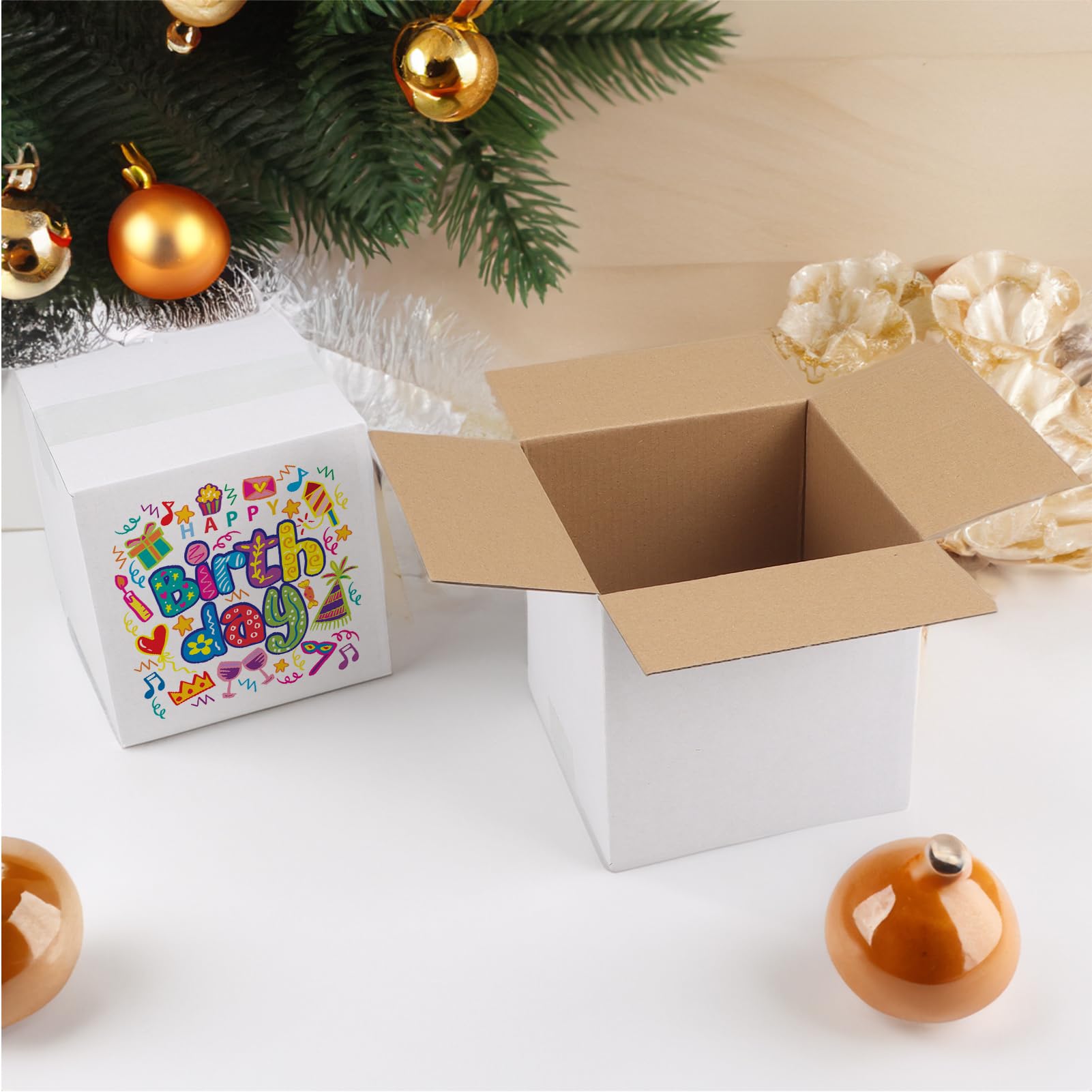 White Corrugated Cardboard Box (Set of 25)