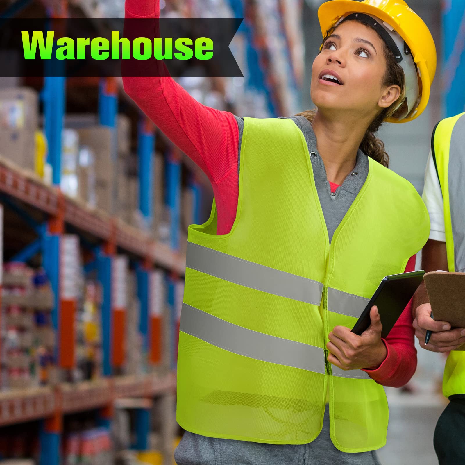 [15 / 30 / 40 / 50 /80 Packs] High Visibility Safety Vest Bulk Reflective Mesh Security Vest