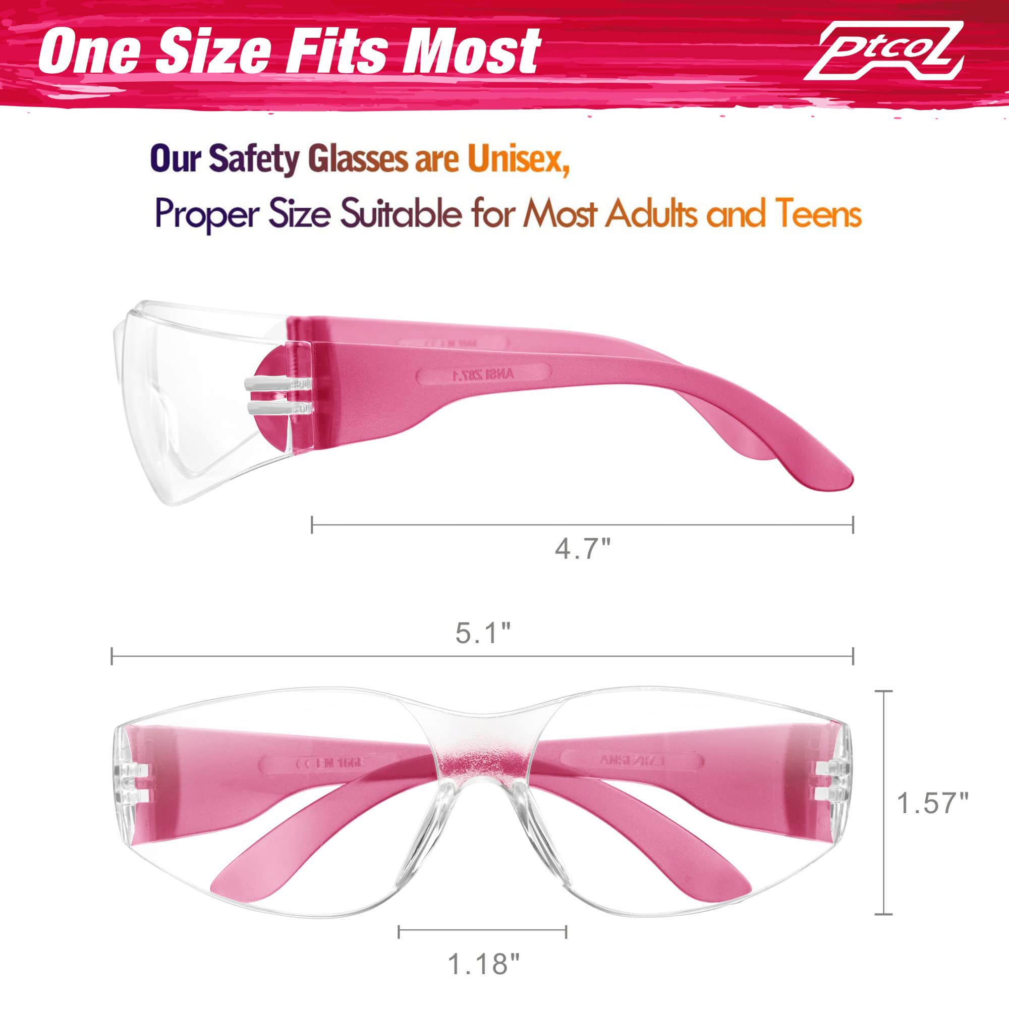 [28 PCS] Safety Glasses (Bulk Pack of 24+4) with ANSI Z87.1 Certified