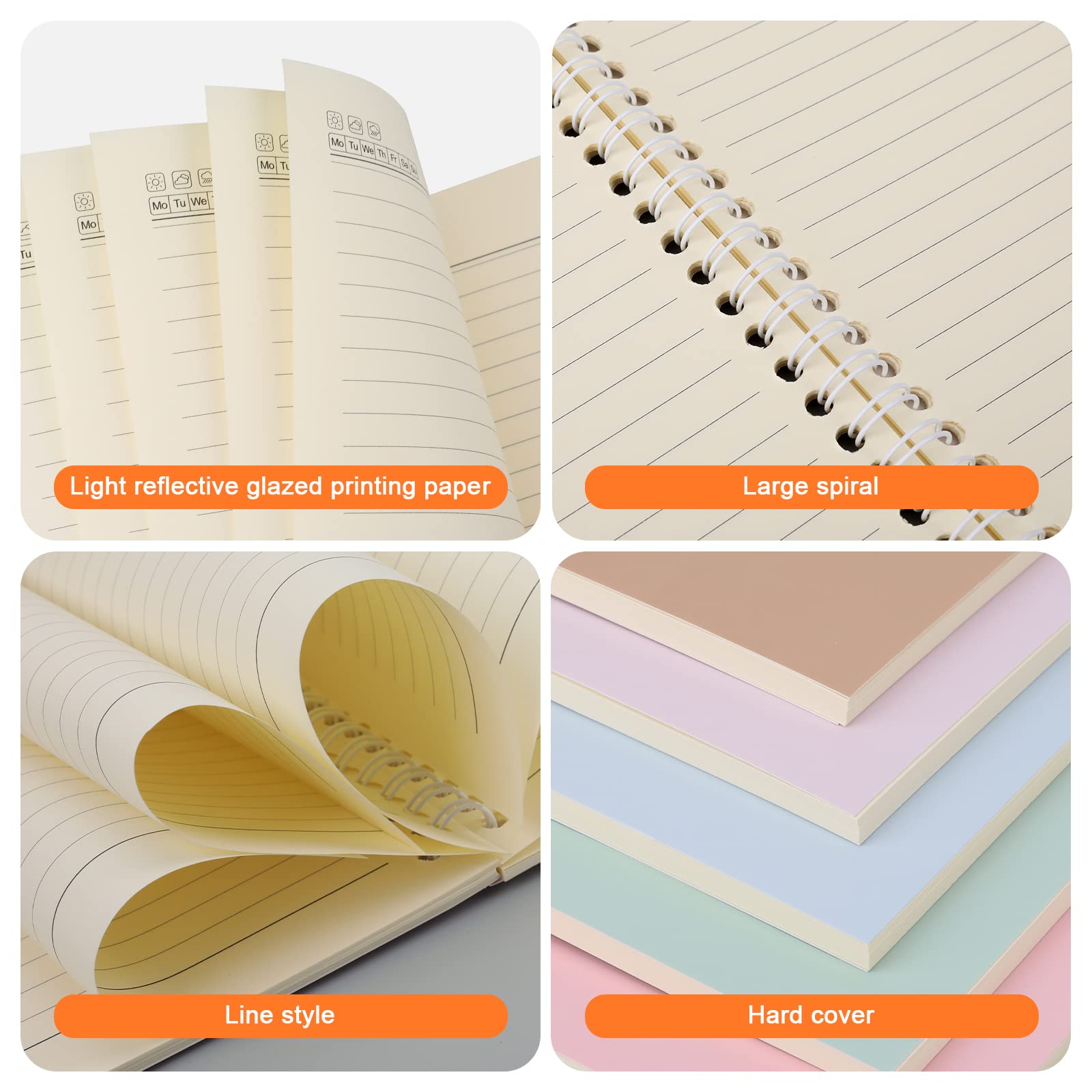 48 Pack A5 Spiral Notebook College Ruled Spiral Bulk, 100 Pages, 8.3 x 5.5 Inches