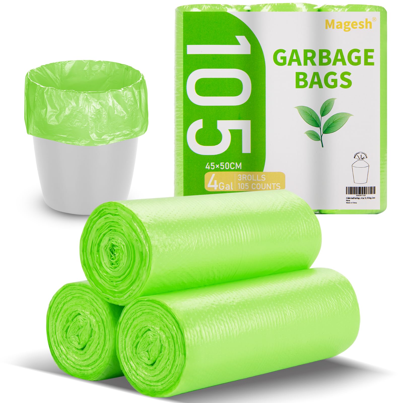 Magesh 4 Gallon Trash Bag Strong, 15L, 105 Bags