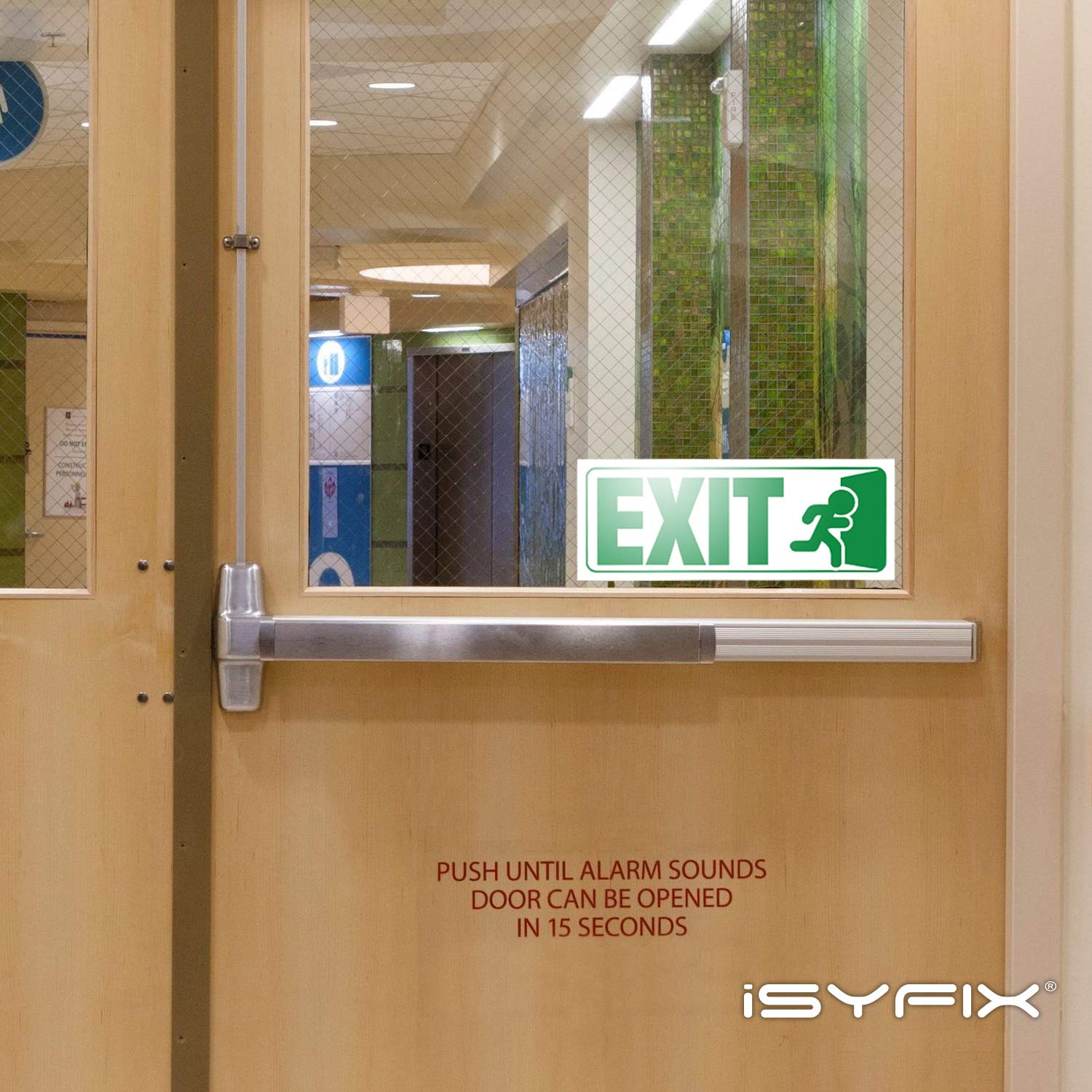 Exit Signs Stickers – 3 Pack 10x4 Inch