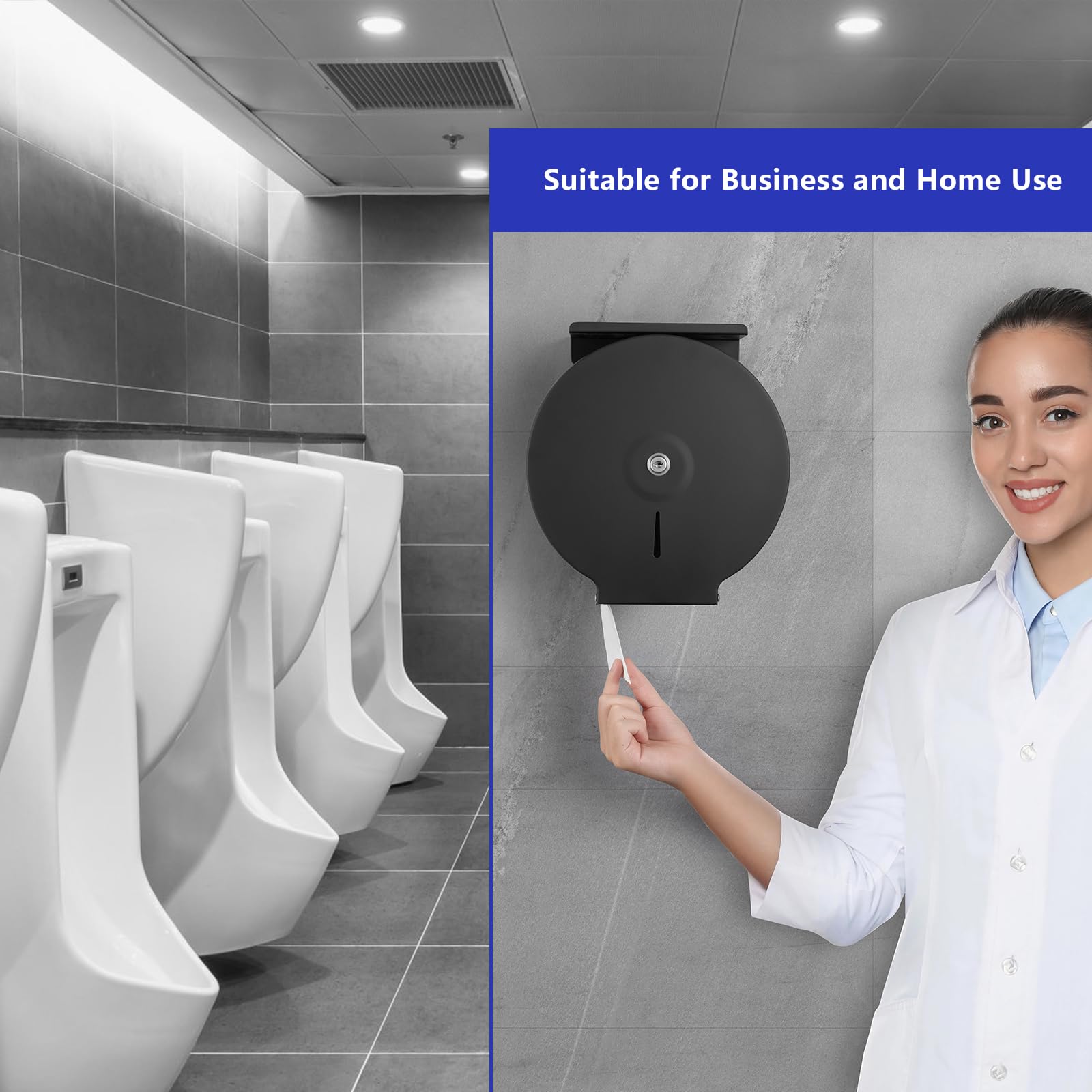 Gorlary Commercial Jumbo Toilet Paper Dispenser with Shelf