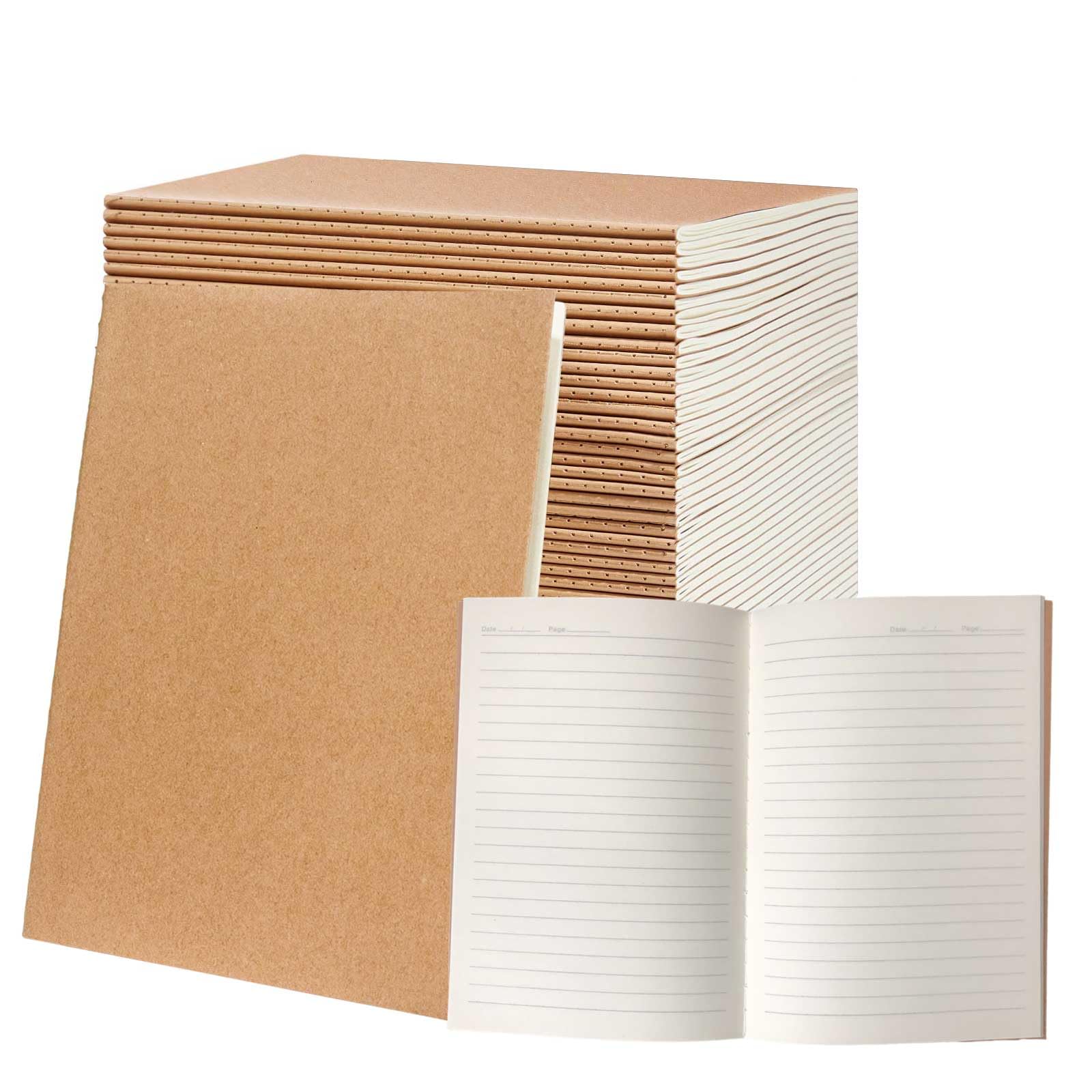 120 or 20 Pack Kraft Paper Notebook Journals A5