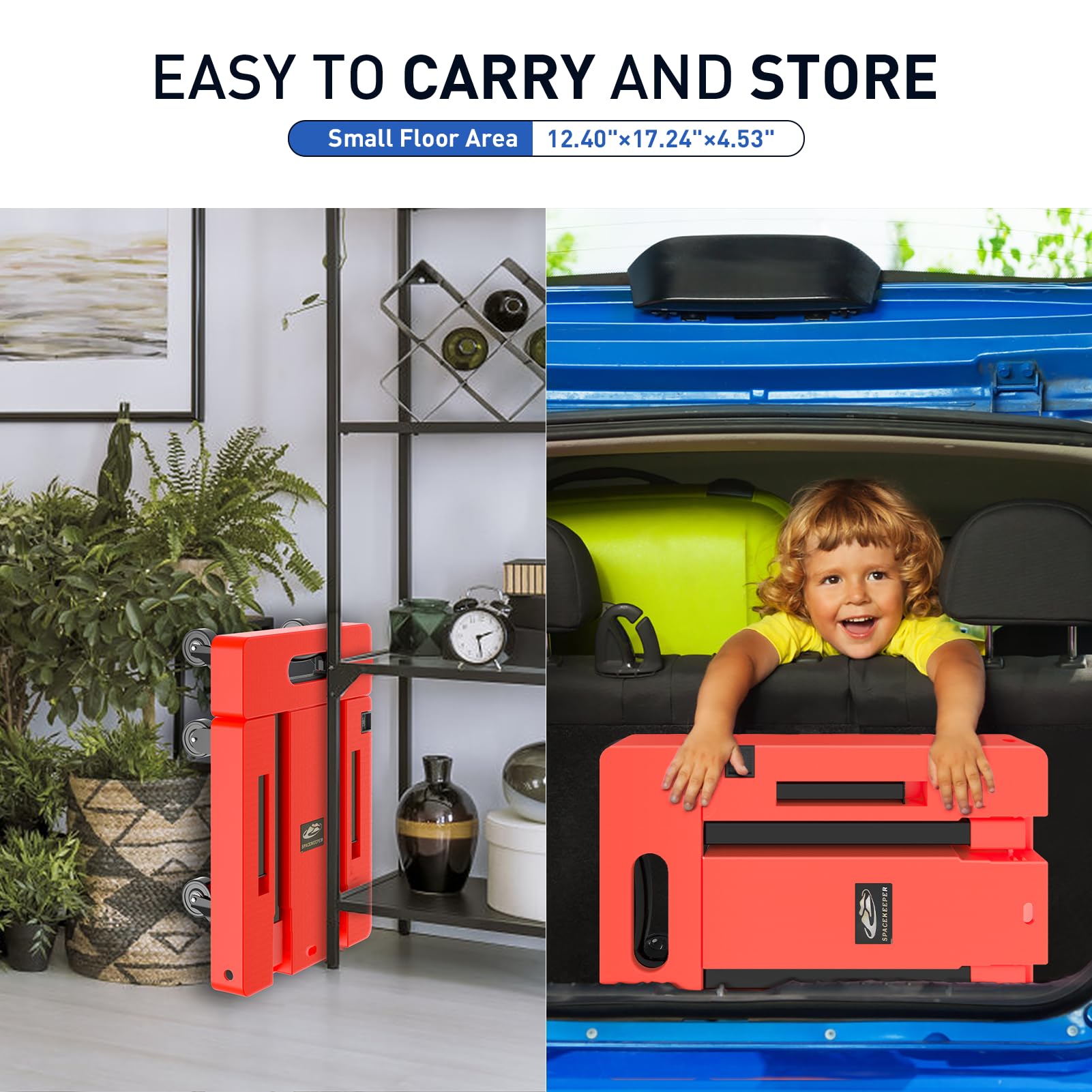 Folding Hand Truck, 500 LB Heavy Duty Luggage Cart