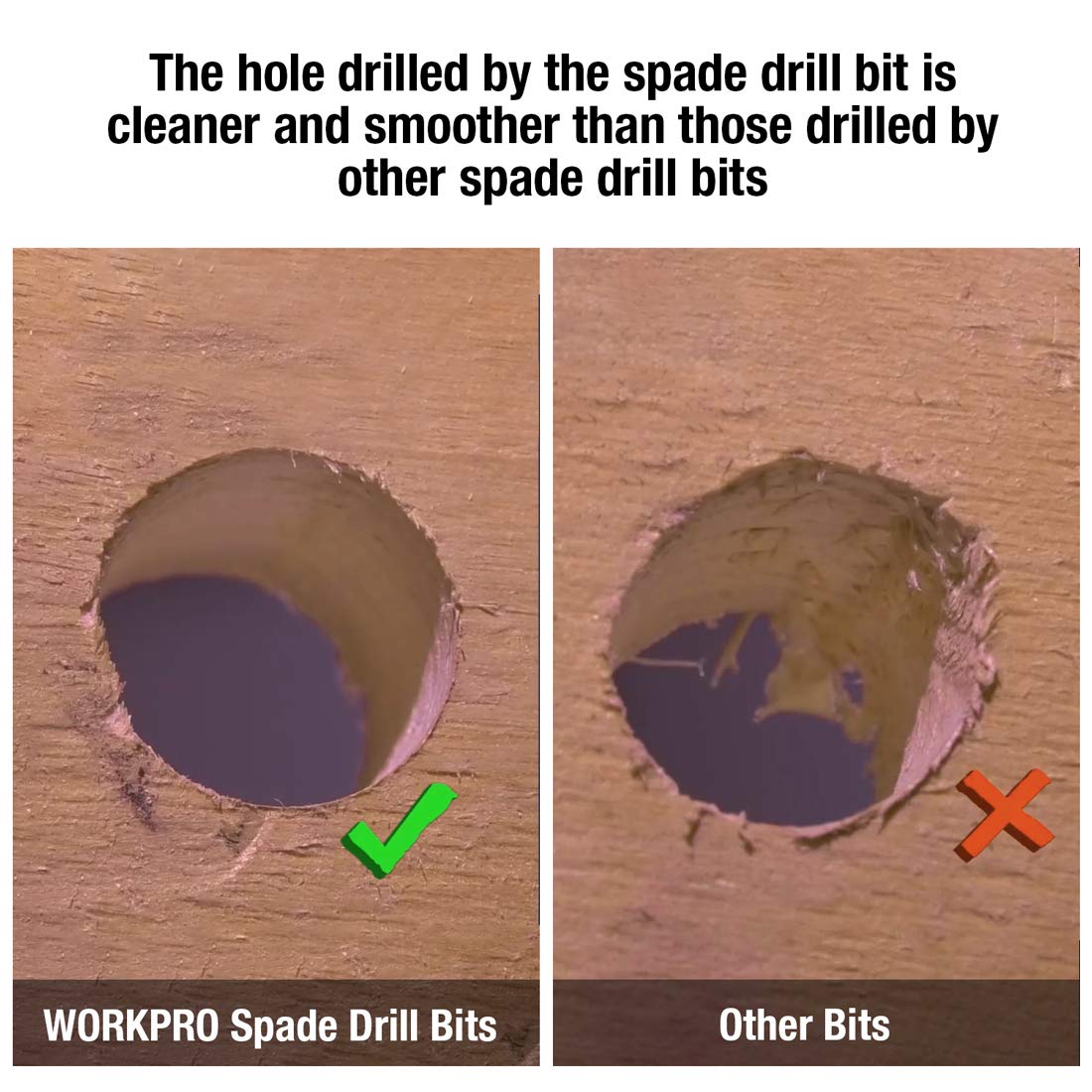 13-Piece Spade Drill Bit Set in SAE, Paddle Flat Bits for Woodworking, Nylon Storage Pouch Included