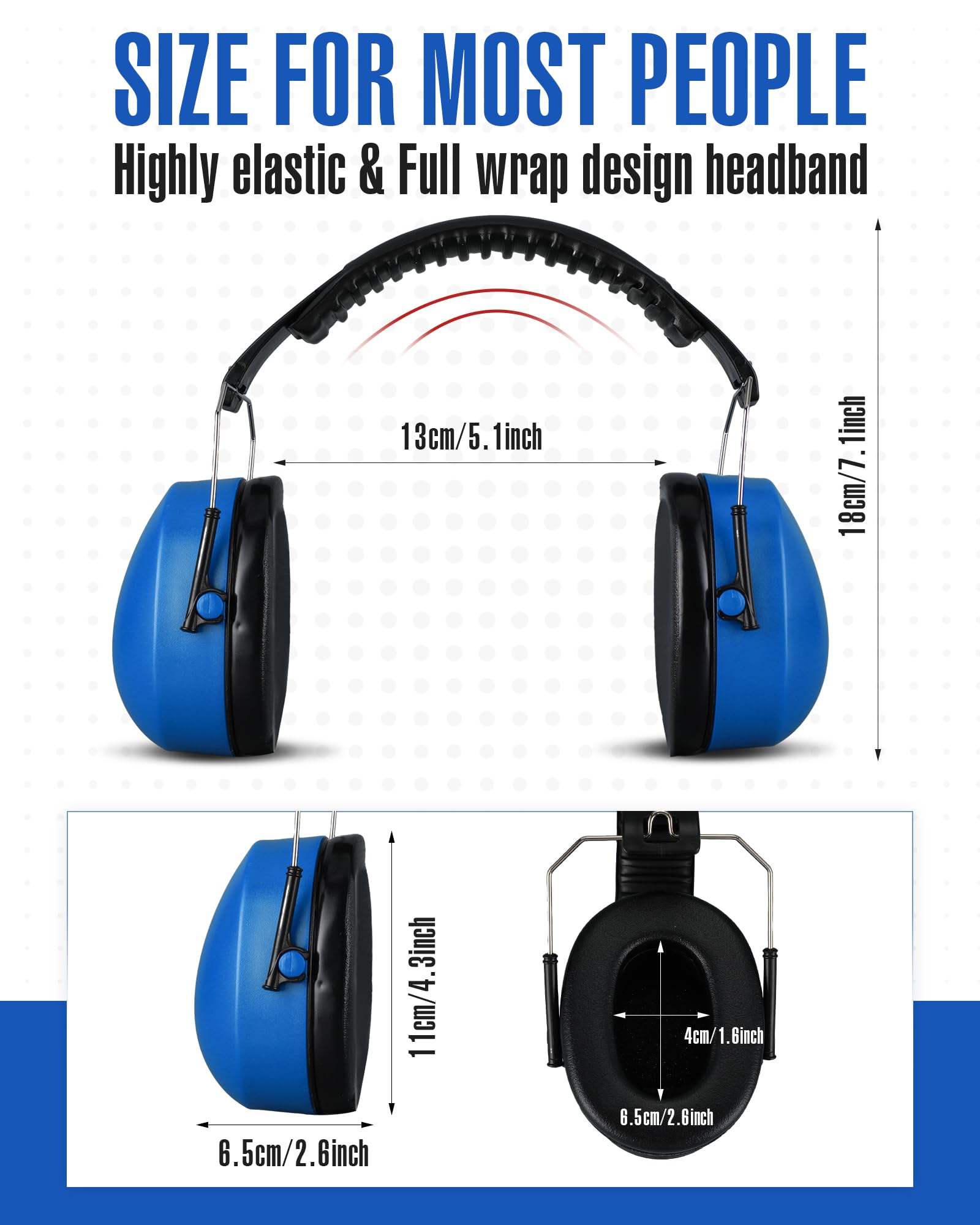[12 PCS] Hearing Protection Ear Muffs, NRR 28dB Noise Reduction