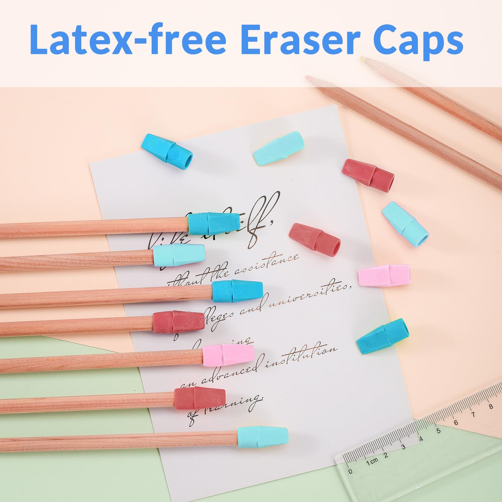 120 Pack Pencil Erasers, Pencil Top Erasers, 7 Colors