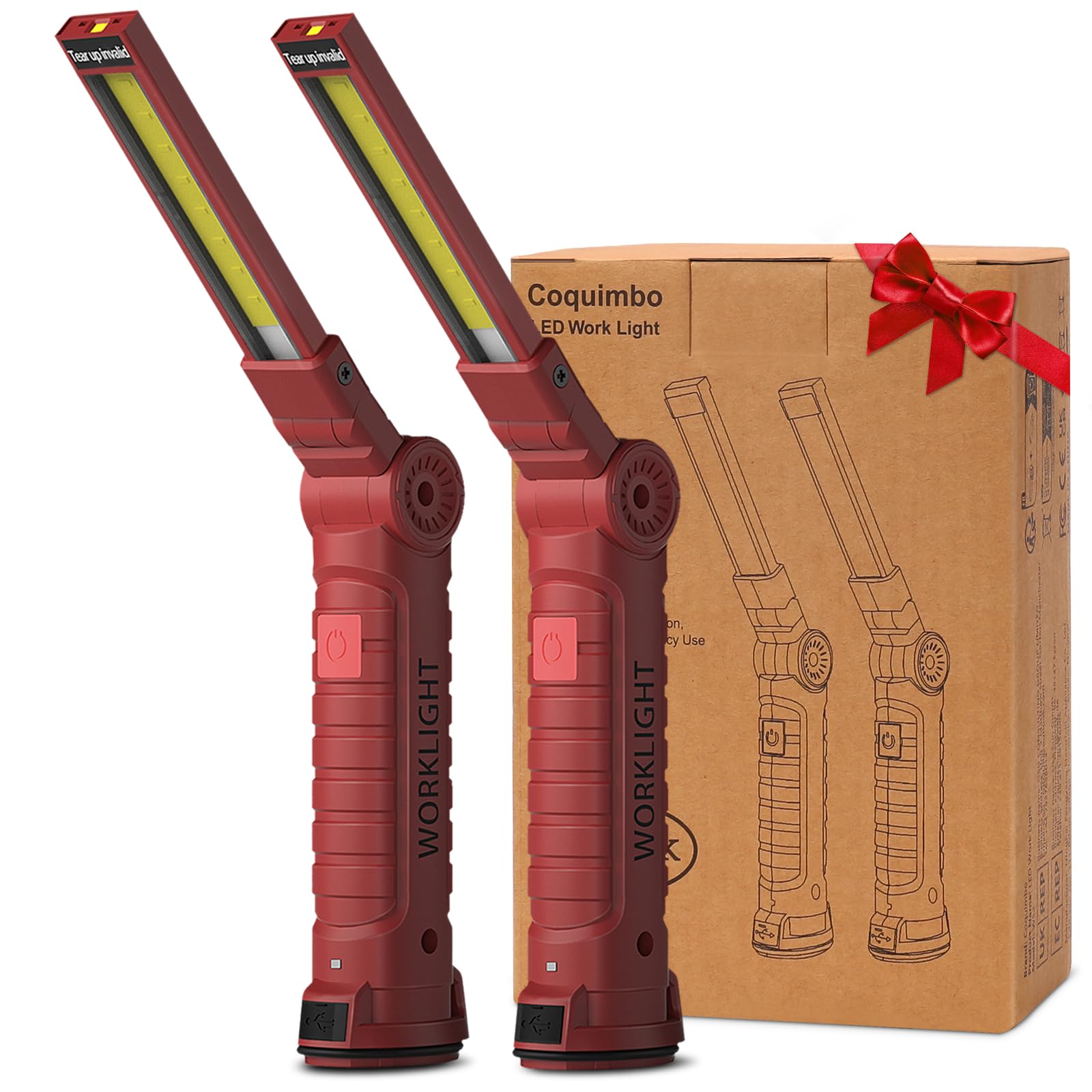 Rechargeable LED Work Light Grill Light with Magnetic Base 5 Modes 360° Rotate (2 or 4 Pack)