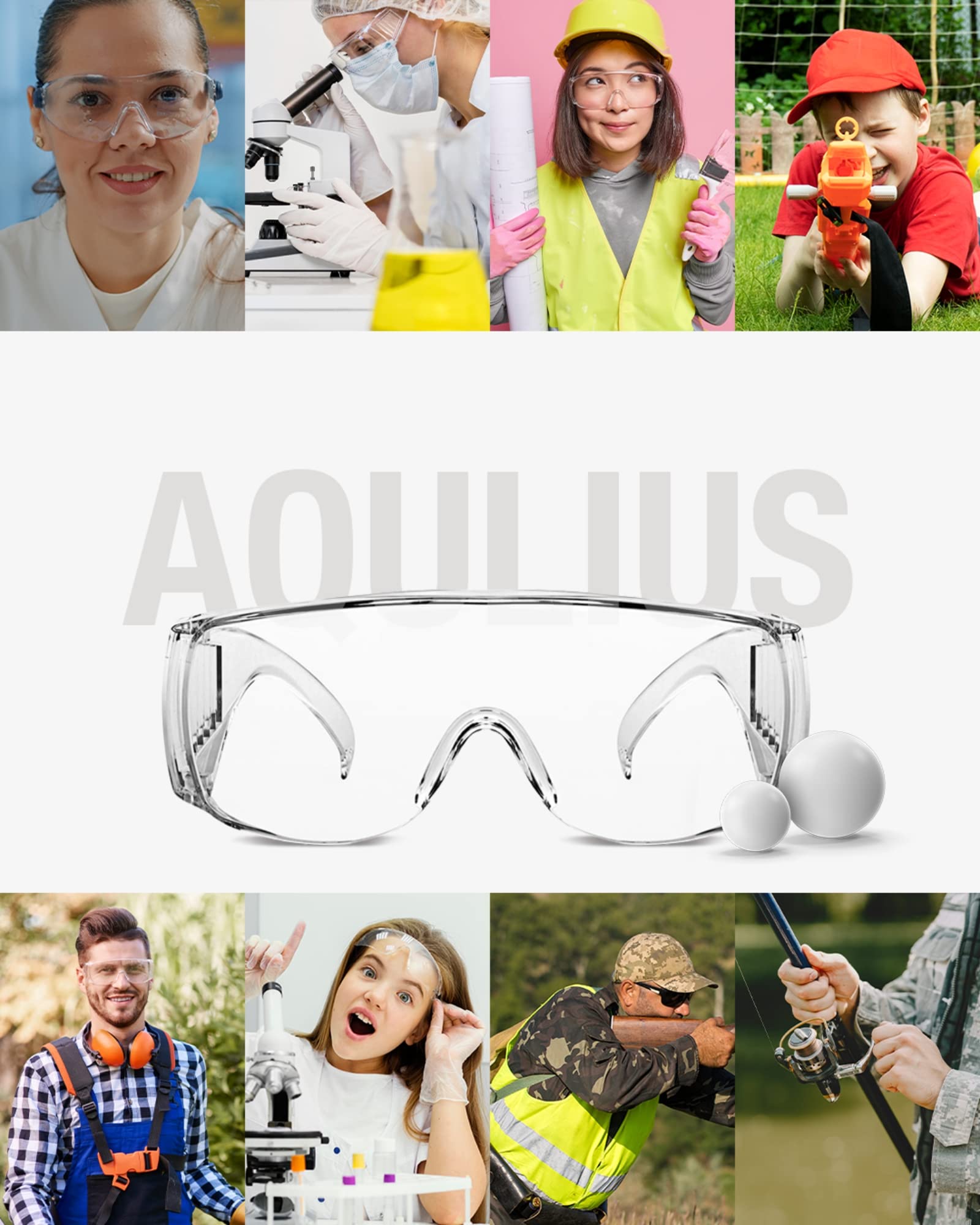 [3 / 12 / 24 PCS] Safety Glasses w/ Anti-Fog & Scratch Resistant, Crystal Clear Eye Protection