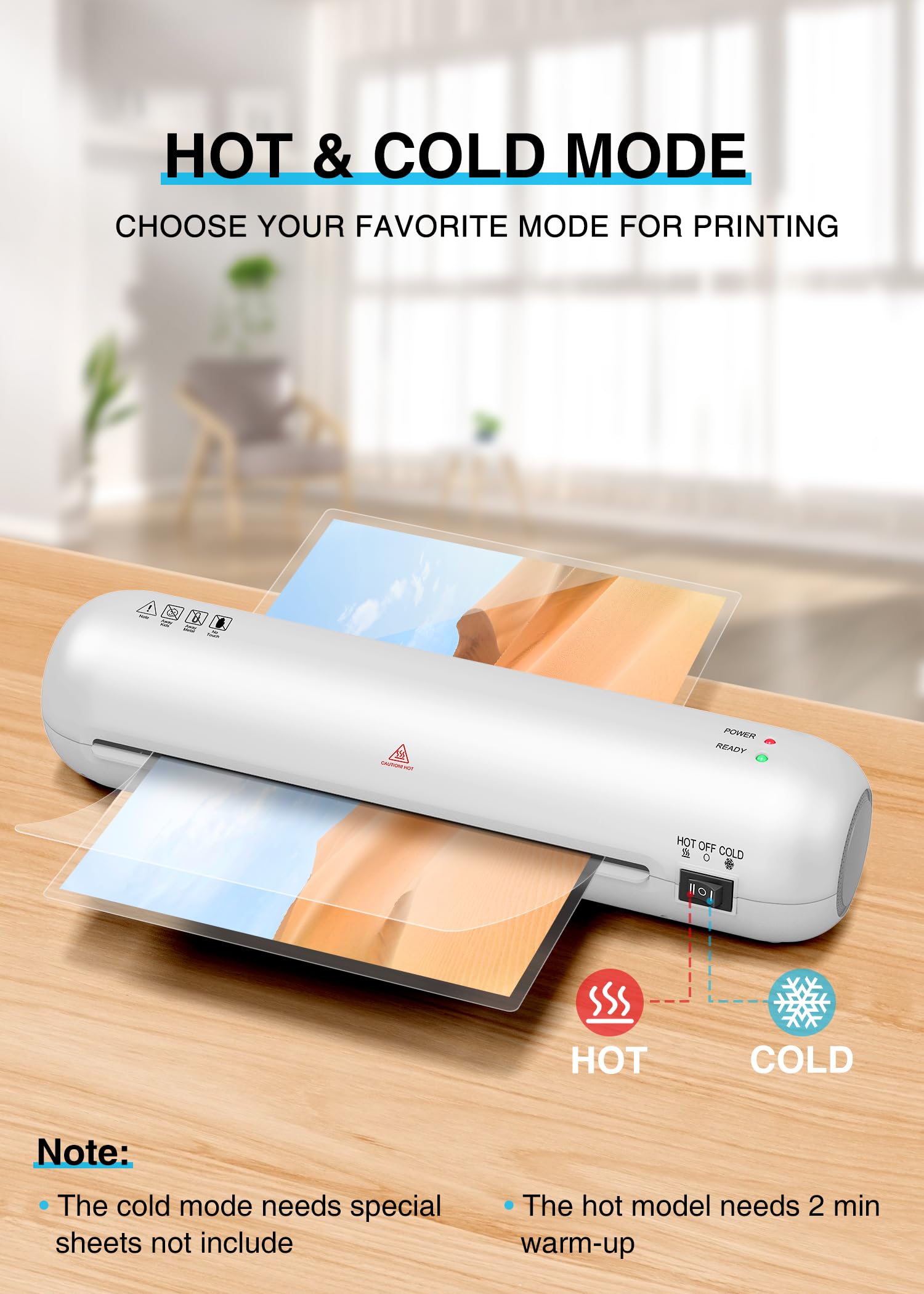 A4 Laminator Machine, 9 Inch with 6 in-1, Hot & Cold Laminator Kit with Laminating Sheets 30pcs