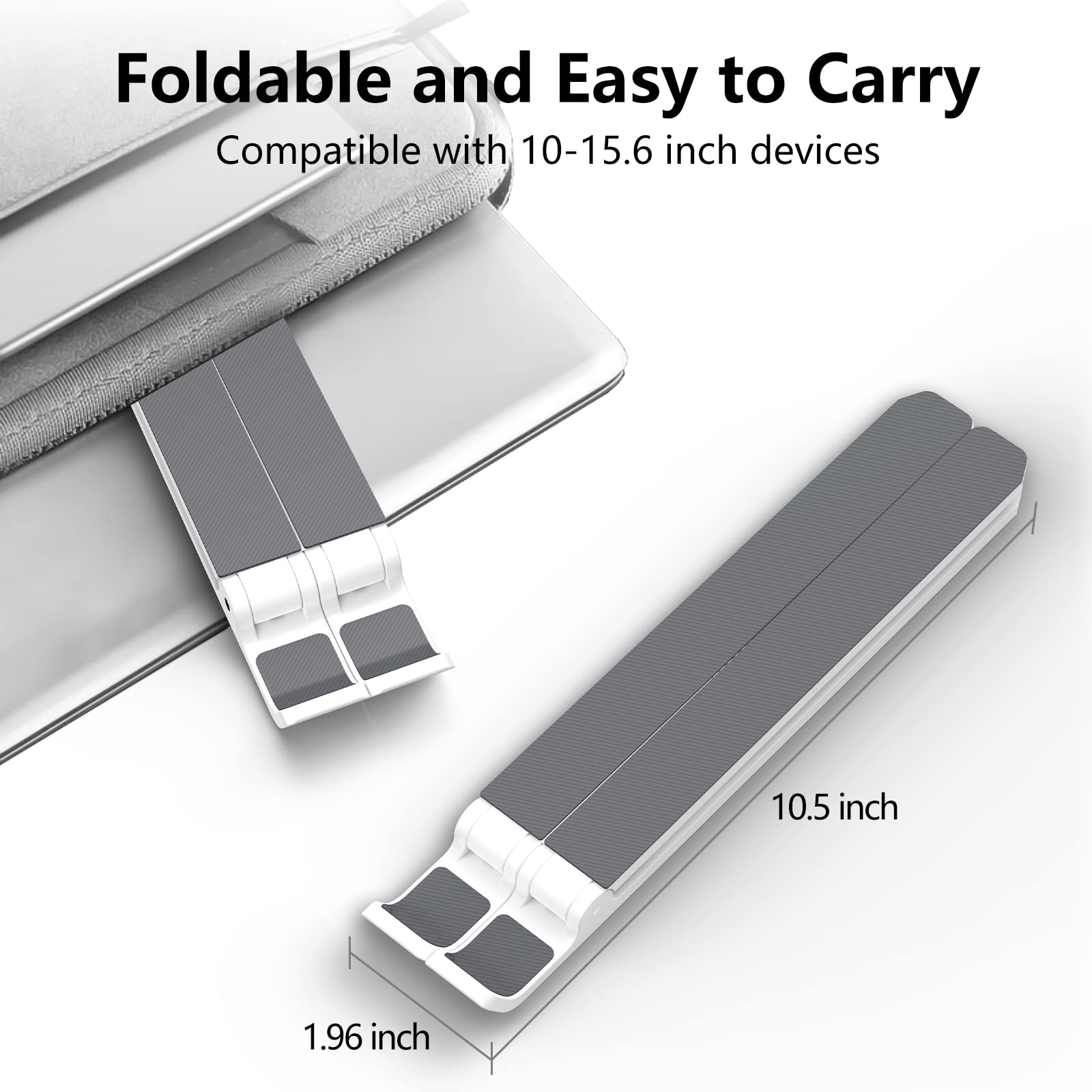 [1 PC] Laptop Stand for Desk, Adjustable Riser, Foldable & Portable Laptop Holder