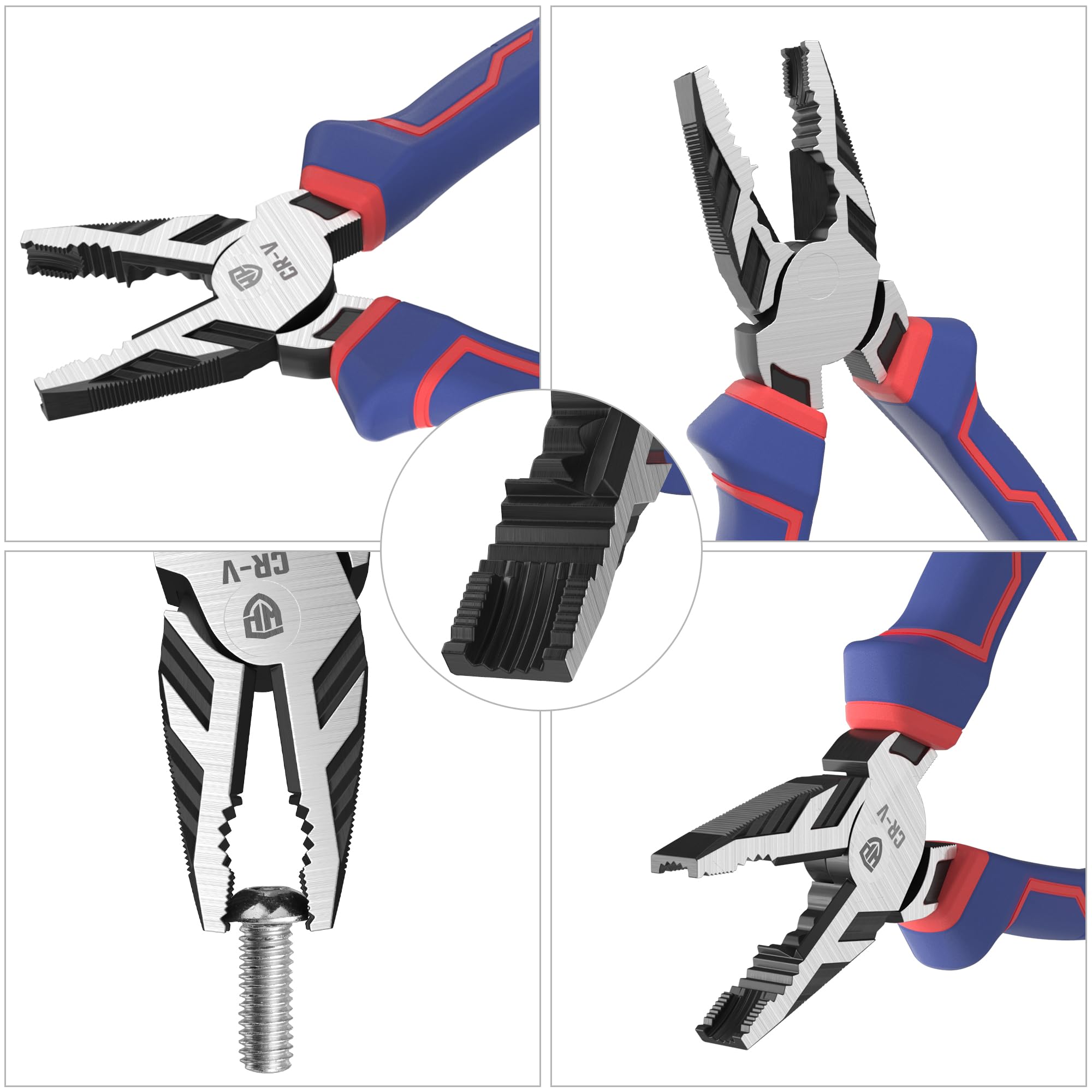 8" Linesman PRO Screw Extractor Pliers(Combination Pliers) with Unique Non-slip Jaws