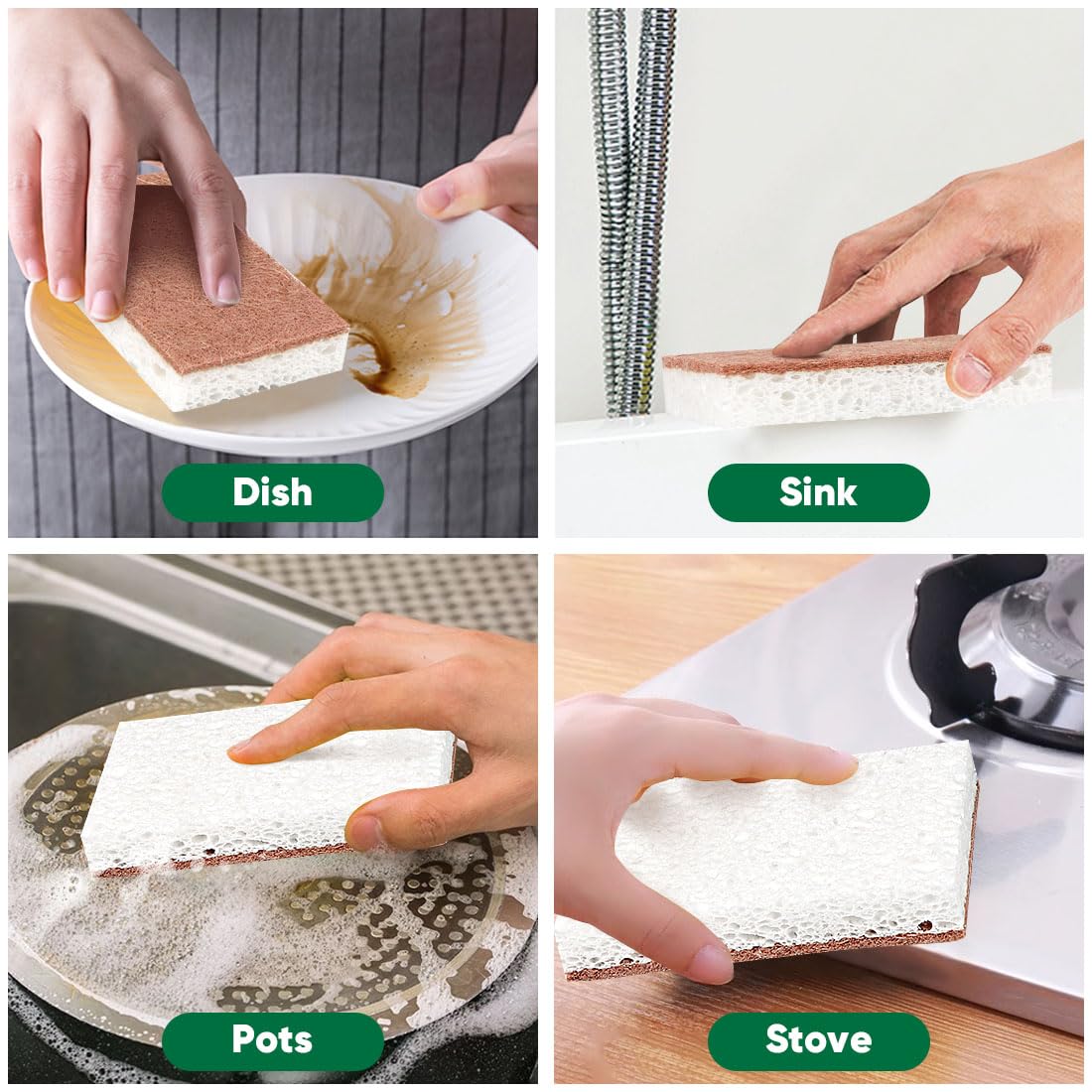 Heavy Duty Scrub Sponges Kitchen 12pcs/24pcs