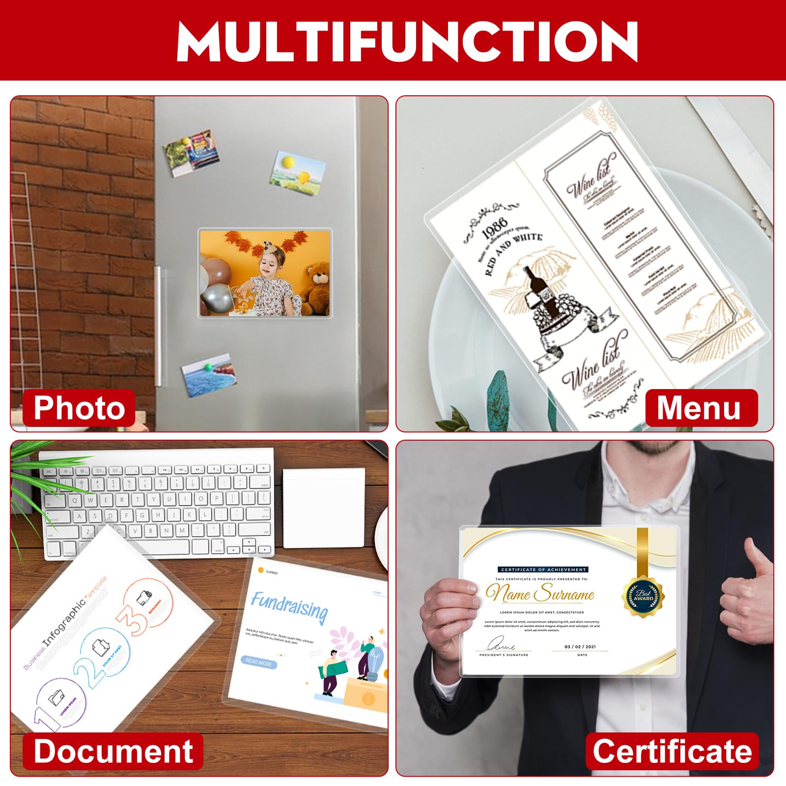 [150/300/500 Pack] Thermal Laminating Pouches, 3 Mil,9 x 11.5 Inches