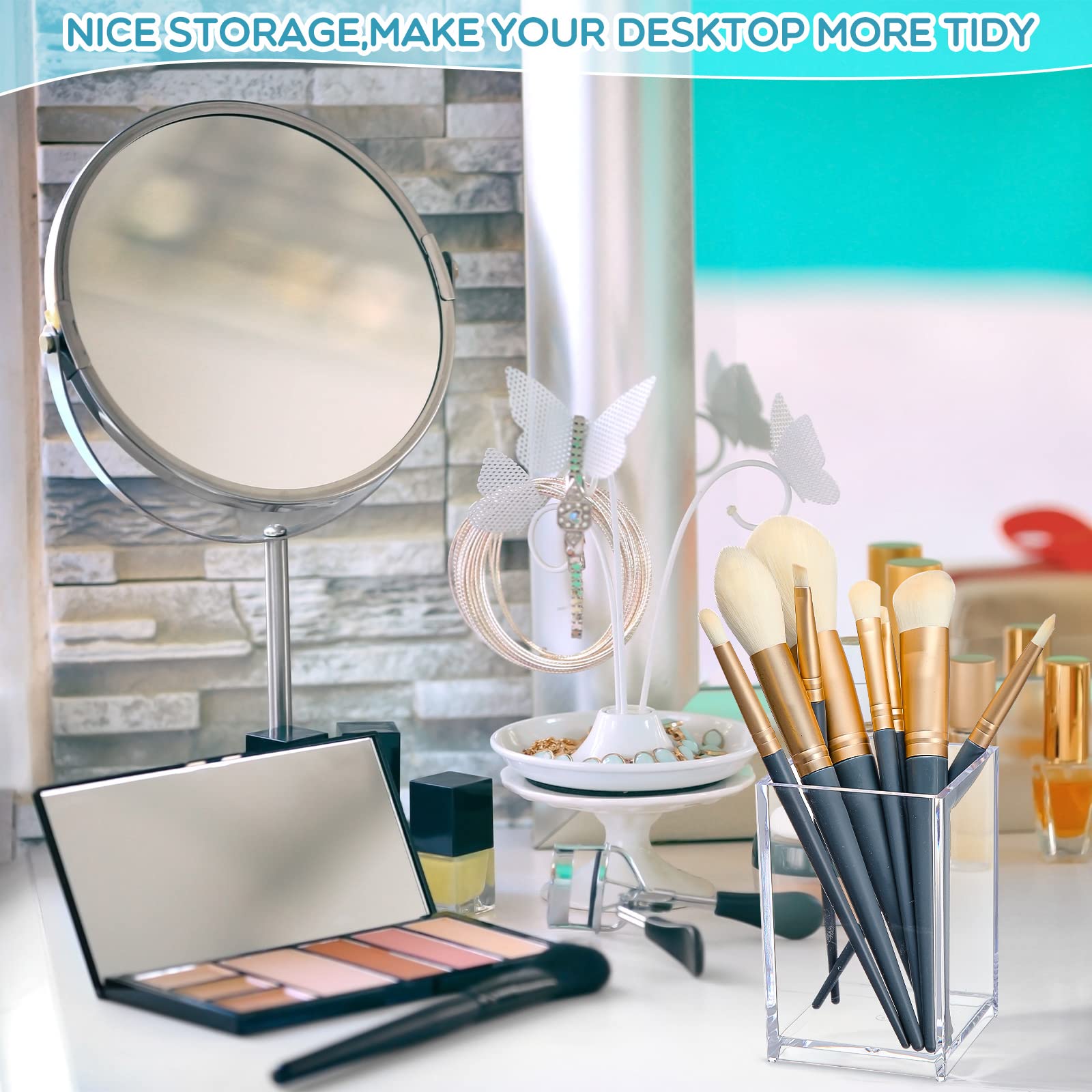 20 Pieces Acrylic Pencil Holdet (Black/White/Clear)