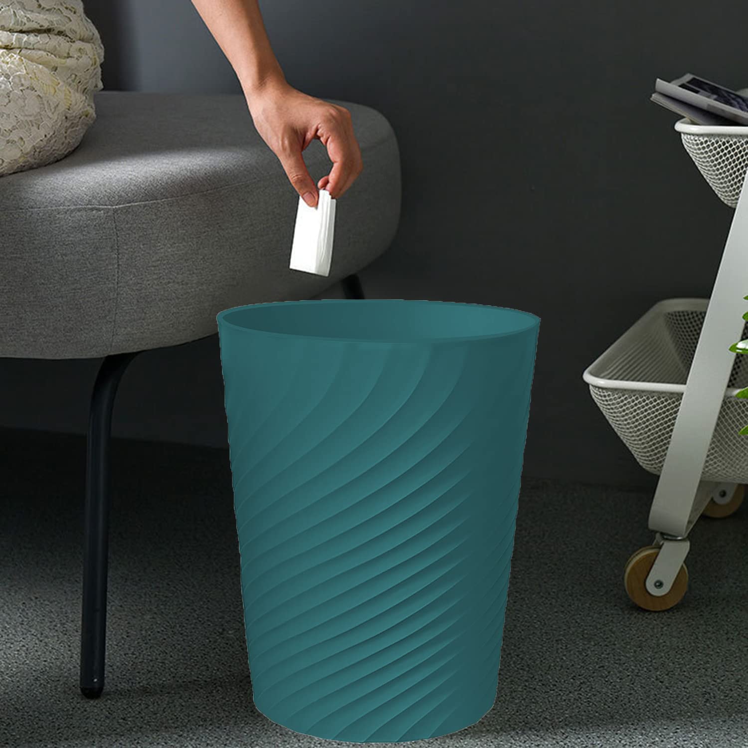 1.8 Gallon Small Trash Can Wastebasket Recycling Bin Slim Profile