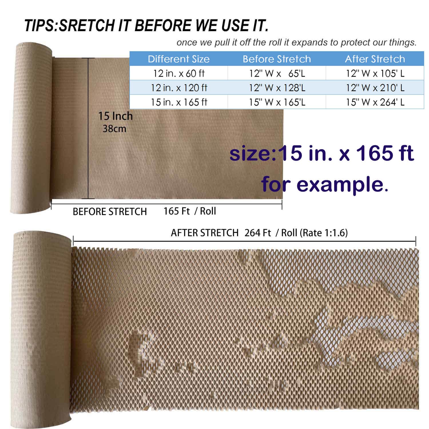 Wrapping Paper, 15" W x165 ft / 200 ft / 300 ft / 400 ft