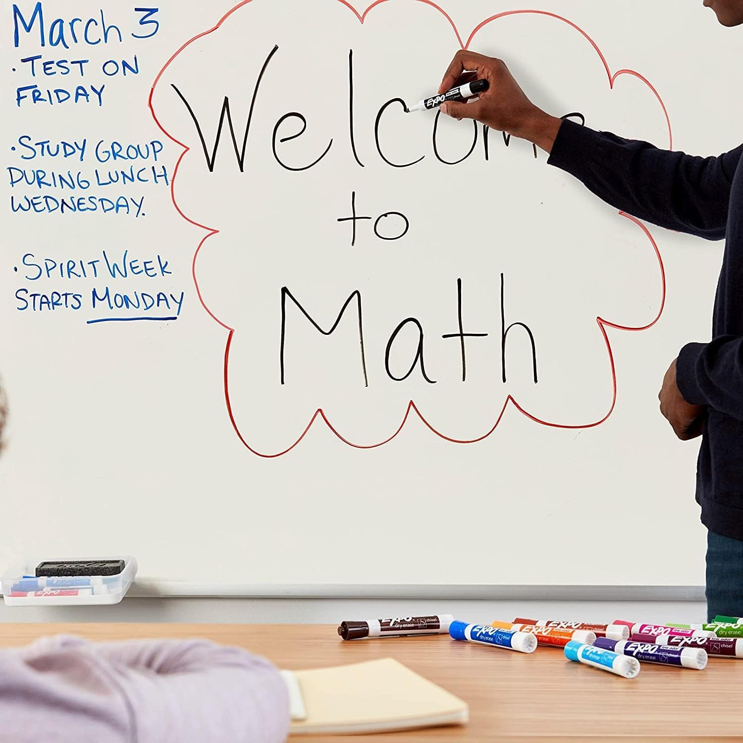 [10 PCS] 8 Chisel Tip Dry-Erase Markers, 1 Magnetic Marker Holder, 1 Eraser