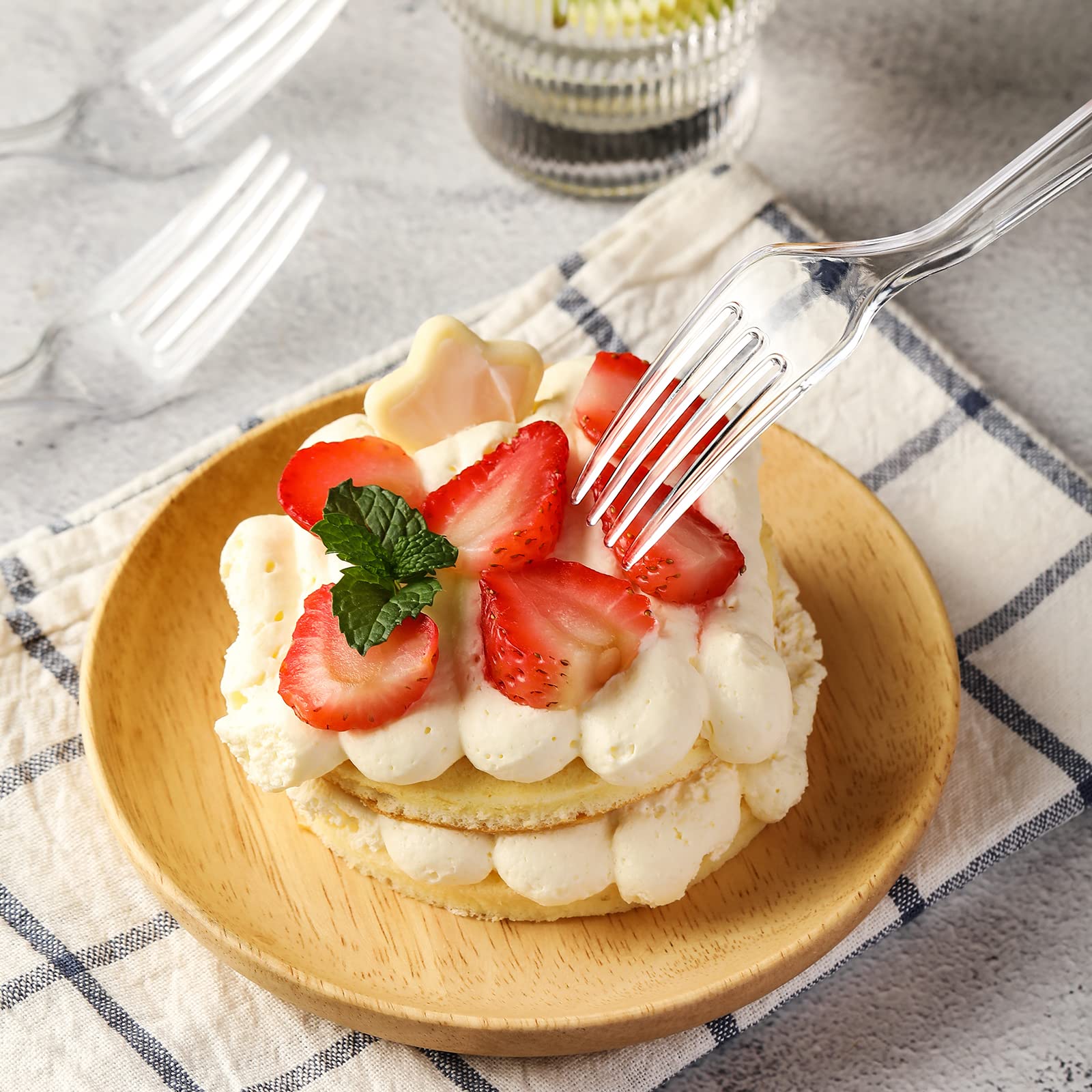 [400 PCS] Premium Disposable Clear Plastic Forks, Heat Resistant & BPA Free