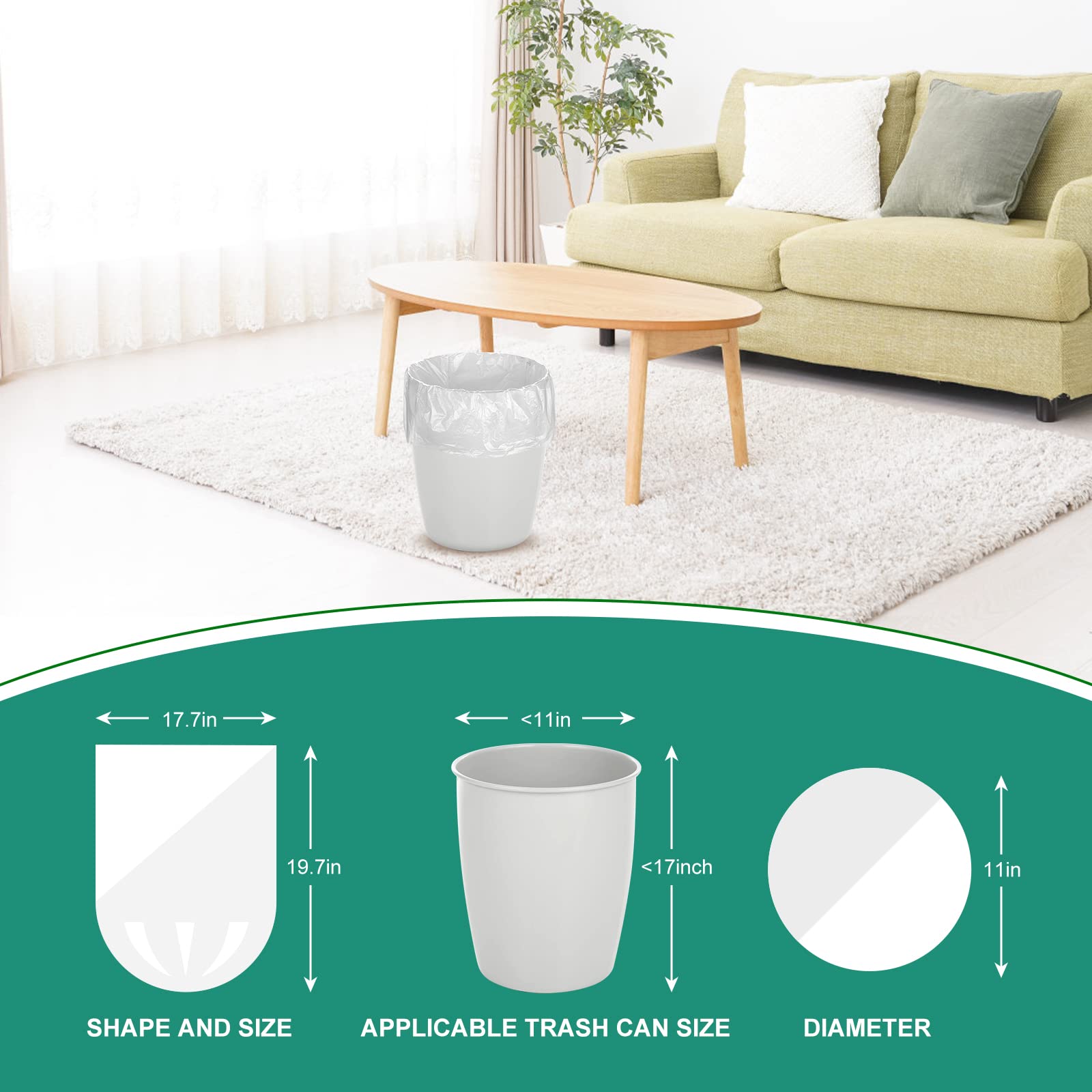 Magesh 4 Gallon Trash Bag Strong, 15L, 105 Bags