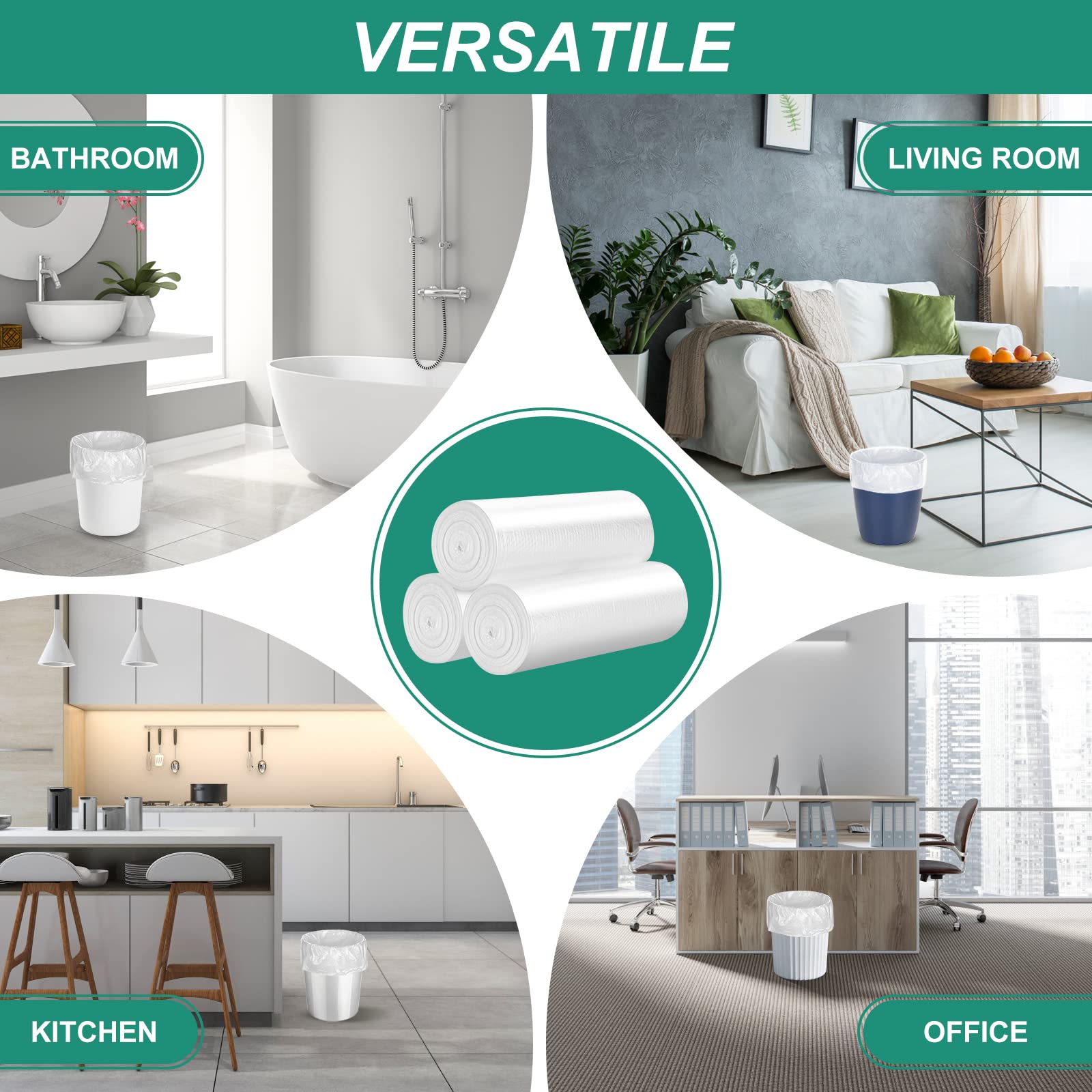 Magesh 4 Gallon Trash Bag Strong, 15L, 105 Bags