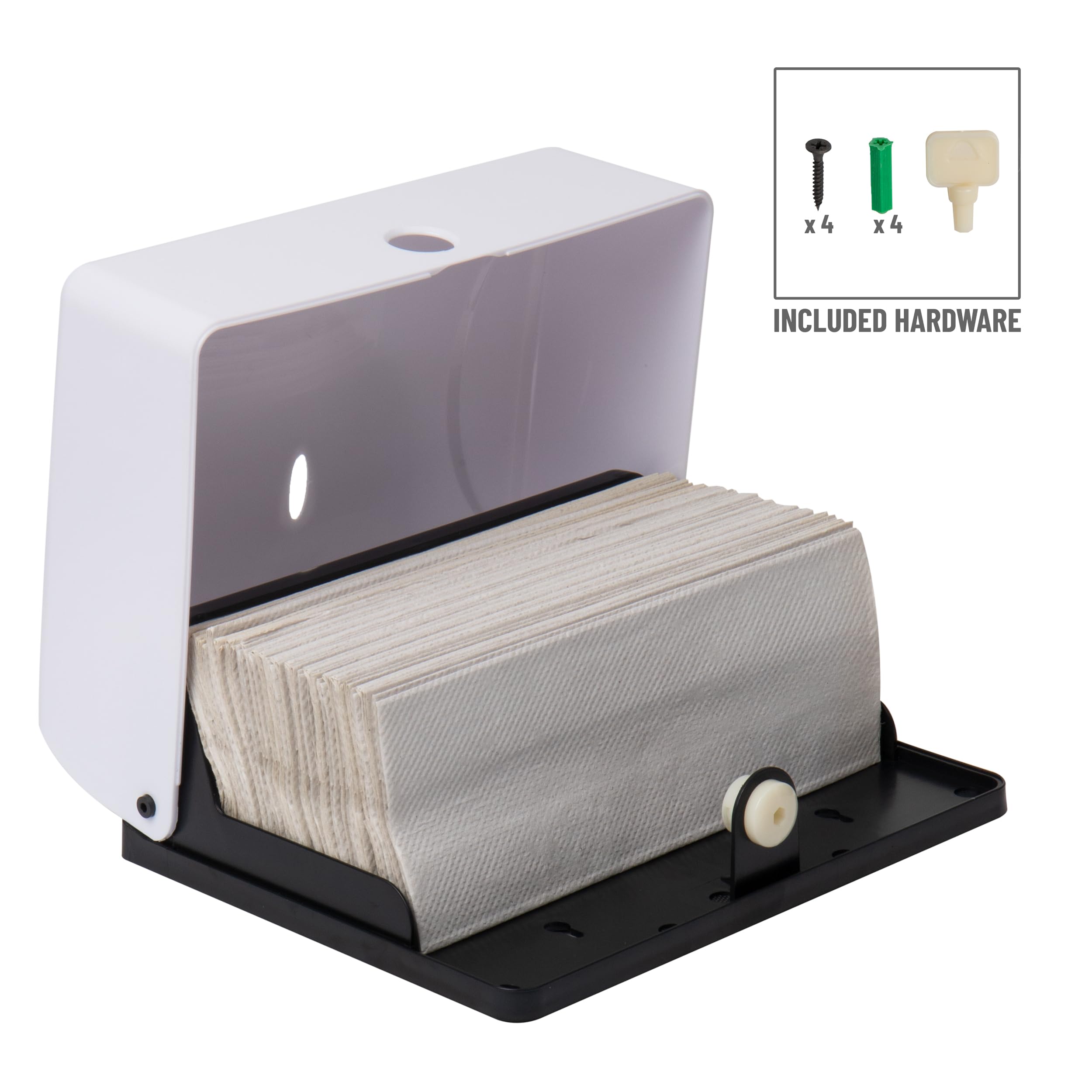 Paper Towel Dispenser, Tri-Fold Towel Holder, Restroom, Wall Mount, Bathroom, 10.25"L x 3.75"W x 8"H