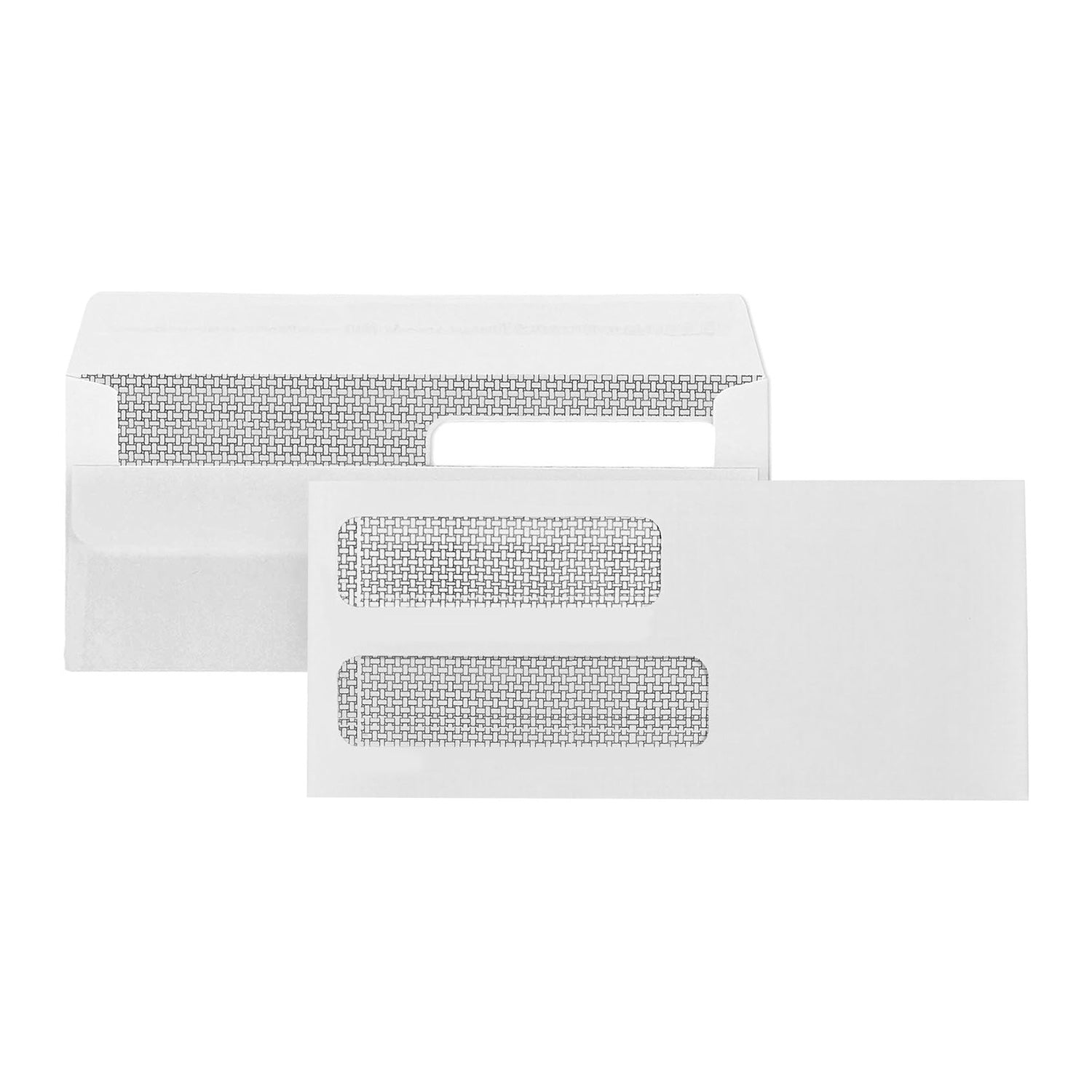 [500 Pack] No. 10 Flip and Seal Double Window Security Envelopes - Size 4 1/8 X 9 ½ Inch