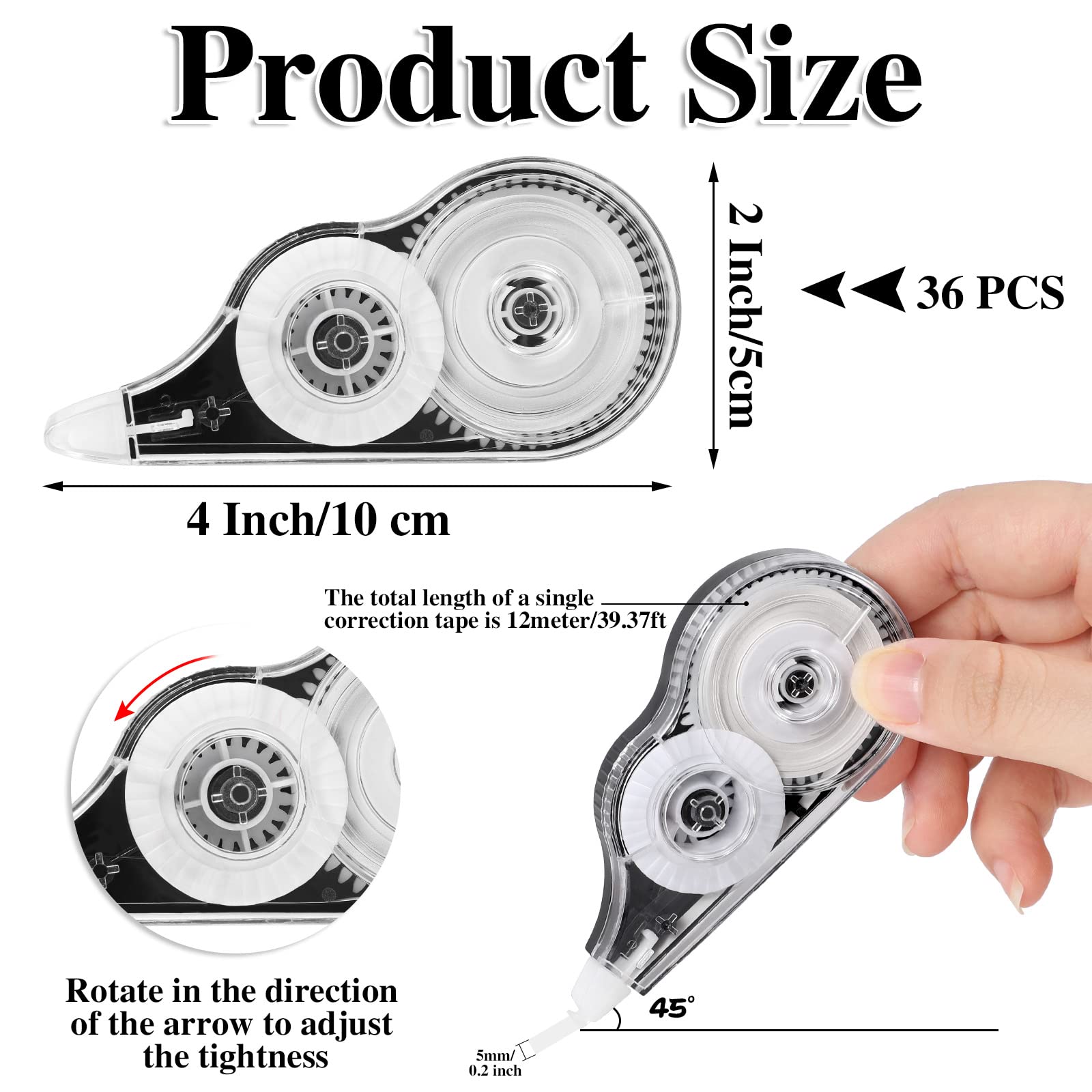 36 Count White out Tape, 39.3 Feet Each Correction Tape