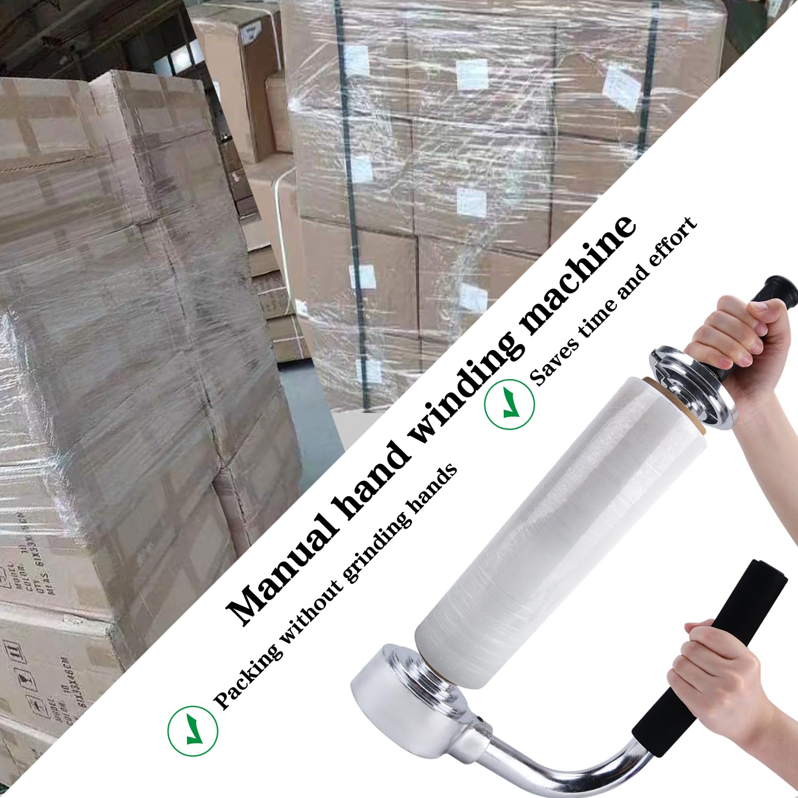 Stretch Wrap Dispenser - Adjustable Heigh 12-20 Inch Shrink Wrap Handle