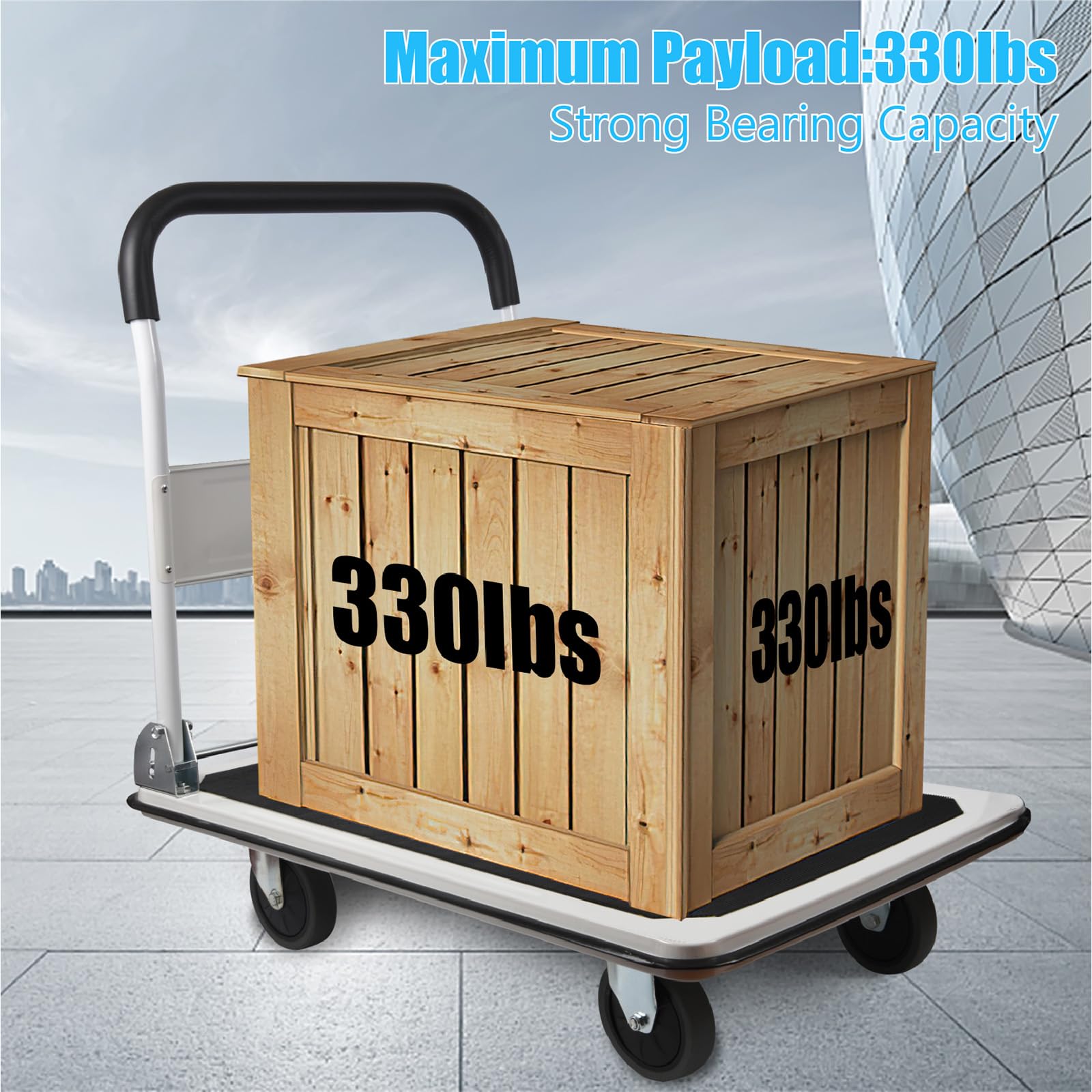 LEADALLWAY Foldable Push Cart Platform Cart