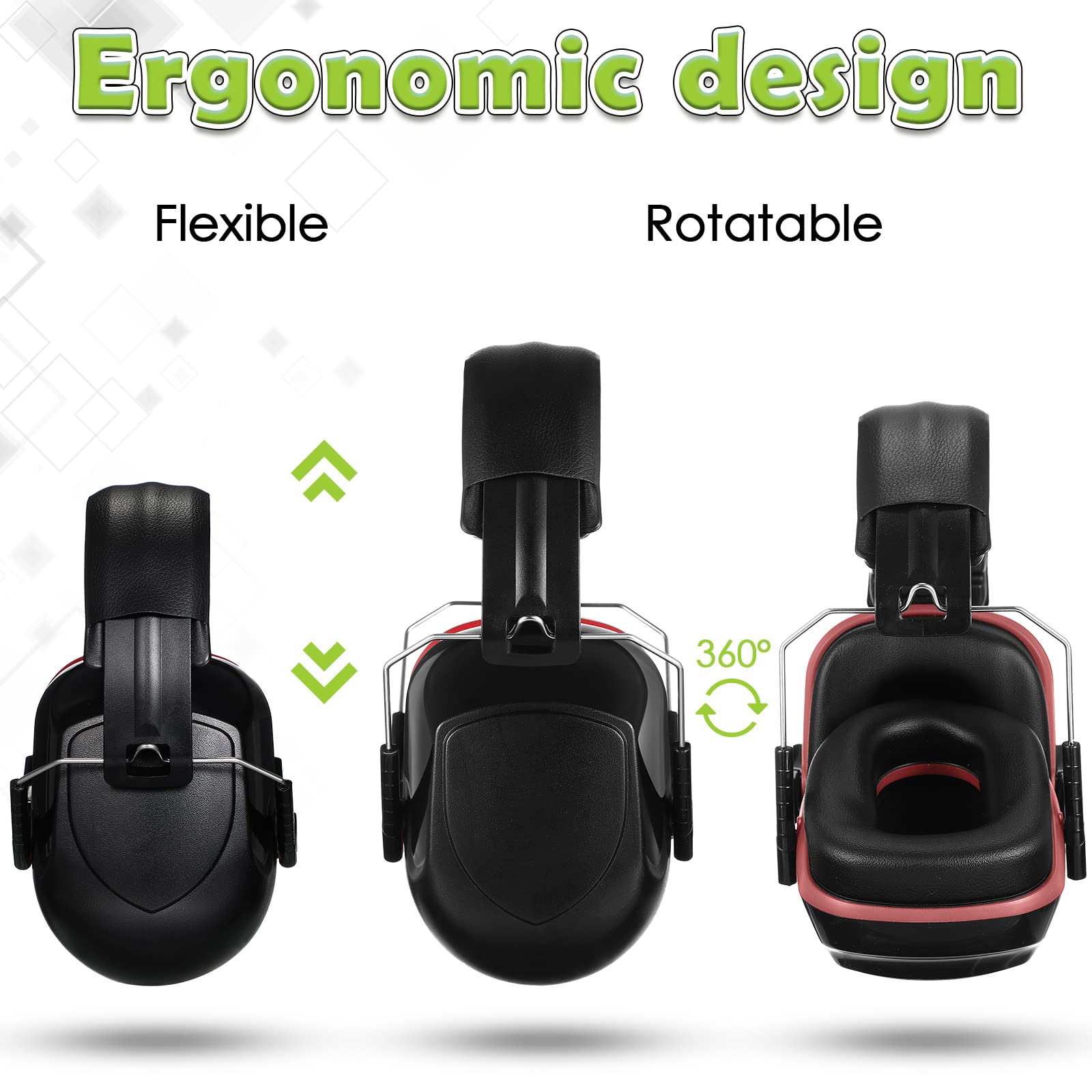 [6 PCS] Ear Protection, Noise Reduction, NRR 28dB Safety Hearing Ear Muffs