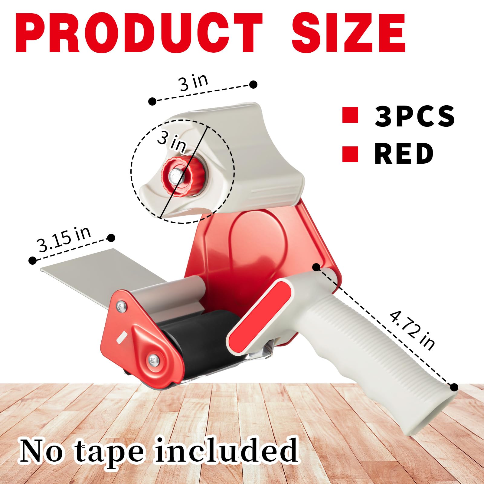 [3 Pack] 3 Inches Wide Tape Gun Lightweight Packing Tape Dispenser Gun Heavy Duty Tape Dispenser