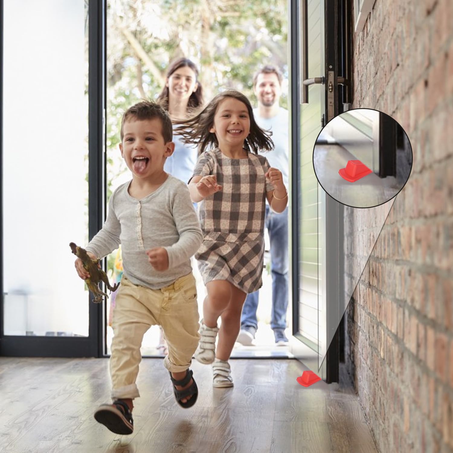 Door Stoppers, 4 Pack Premium Rubber Stoppers Wedge