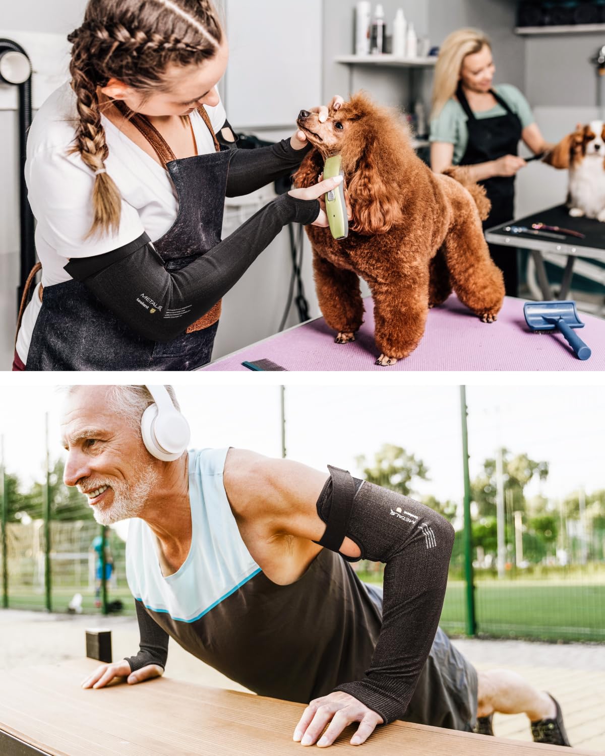 [1 / 2 Pairs] Ultra-Comfort Cut Resistant Gardening Sleeves with Thumb Hole