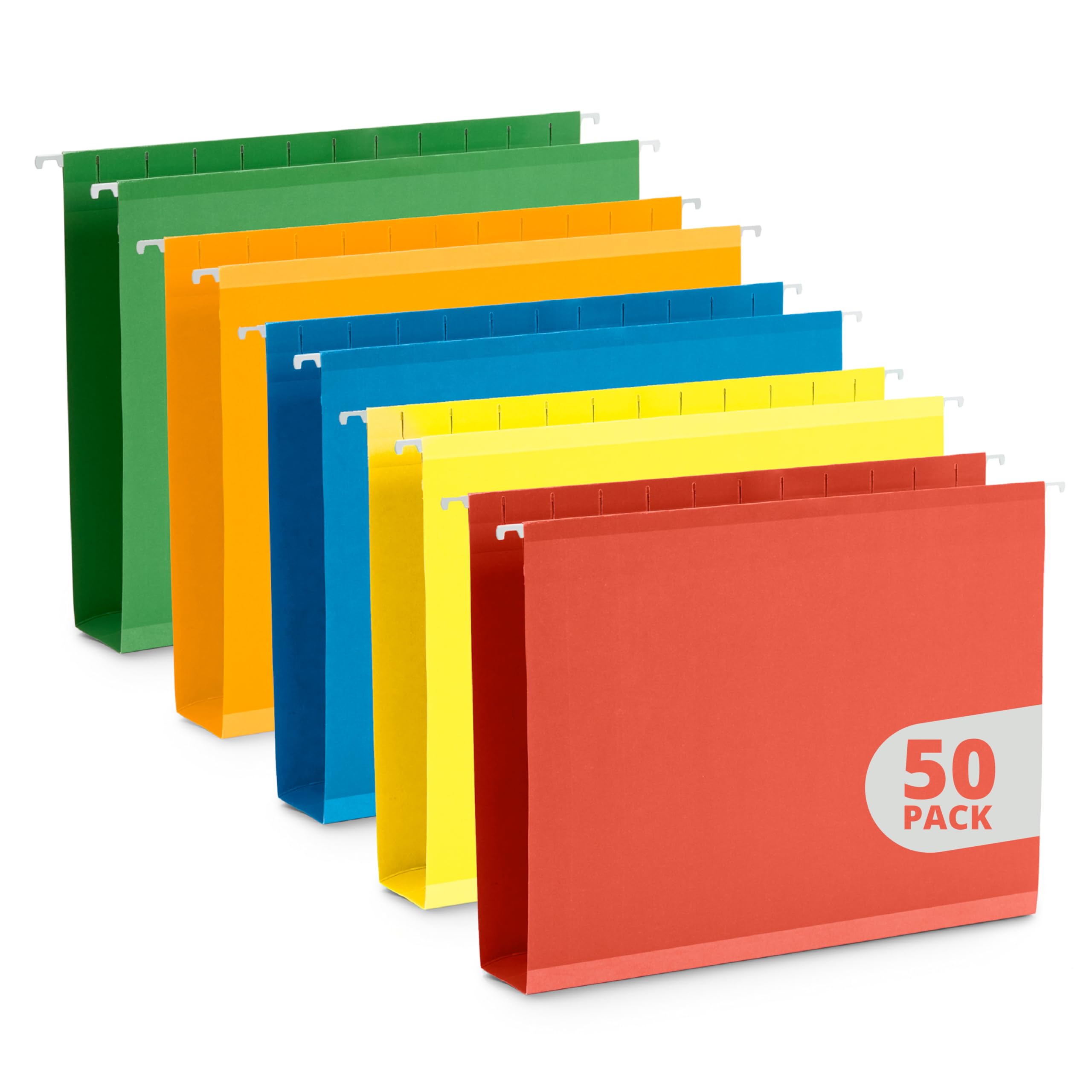 [50 Pack] 2" Expanding Hanging File Folders, Letter Size Filing Folders