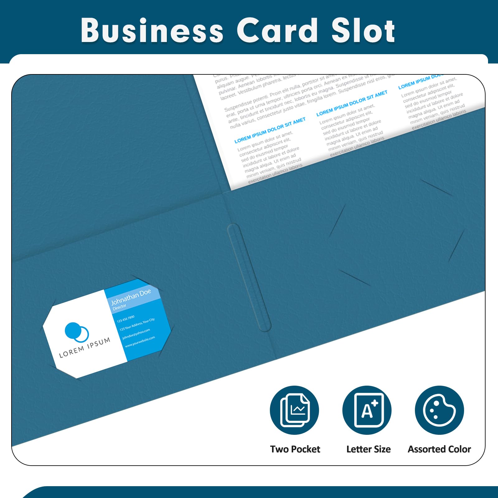 [50 Pack] Two Pocket Folders, Letter Size Paper File Folder