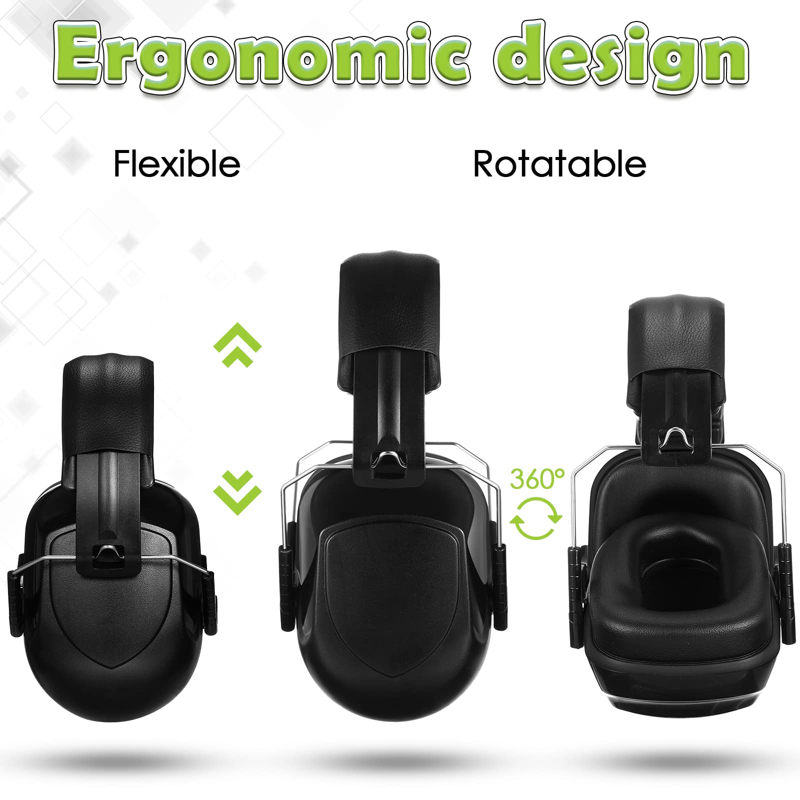 [6 PCS] Ear Protection, Noise Reduction, NRR 28dB Safety Hearing Ear Muffs