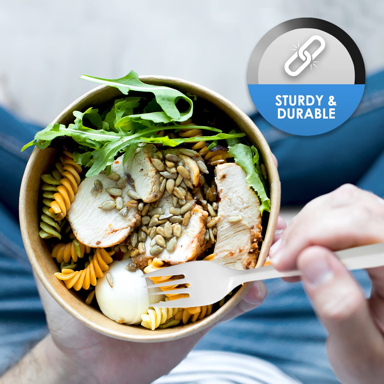 [400 PCS] Medium-Weight Disposable Plastic Forks