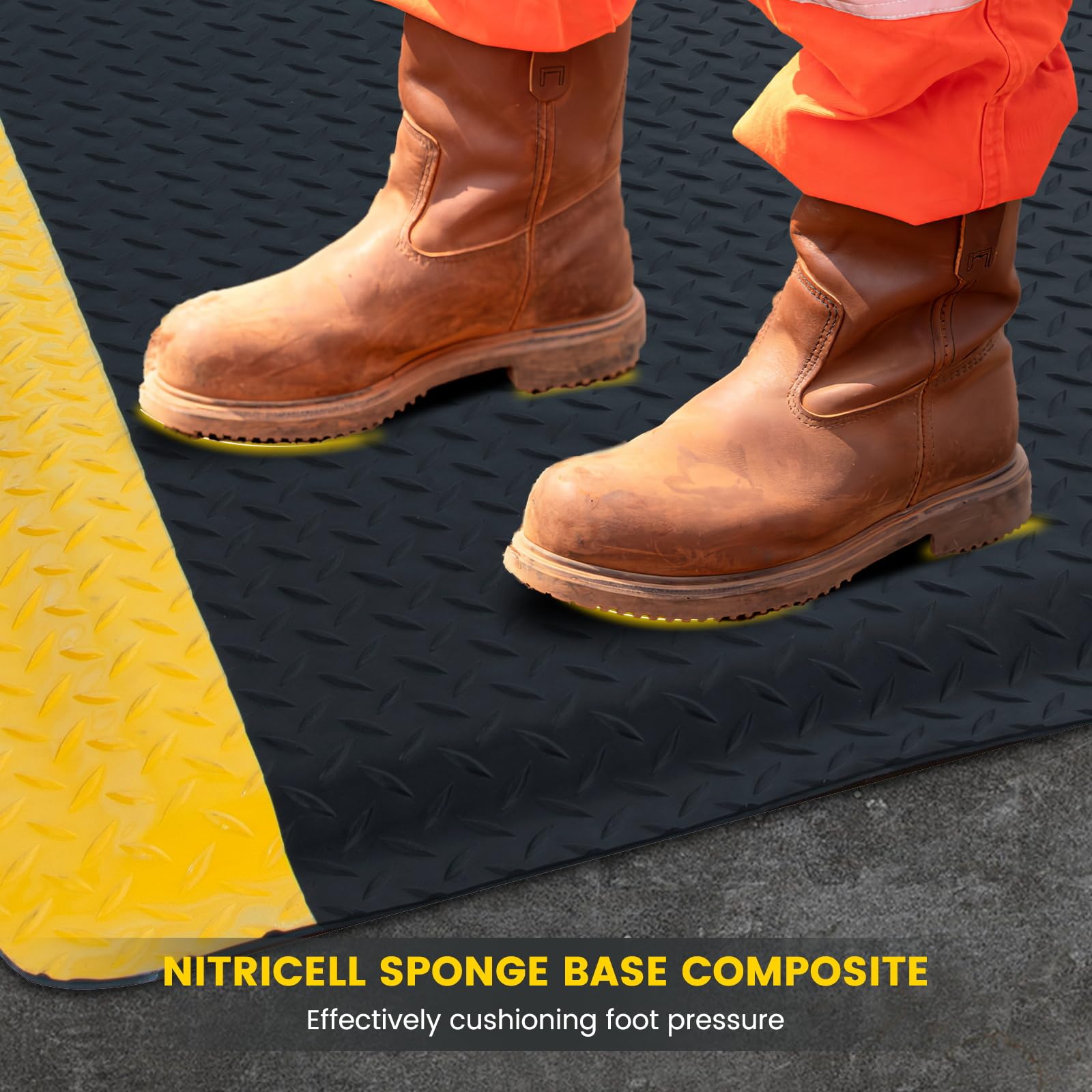 3' x 5' ESD Anti-Fatigue Conductive Mat, Durable Heavy Duty Diamond Plate