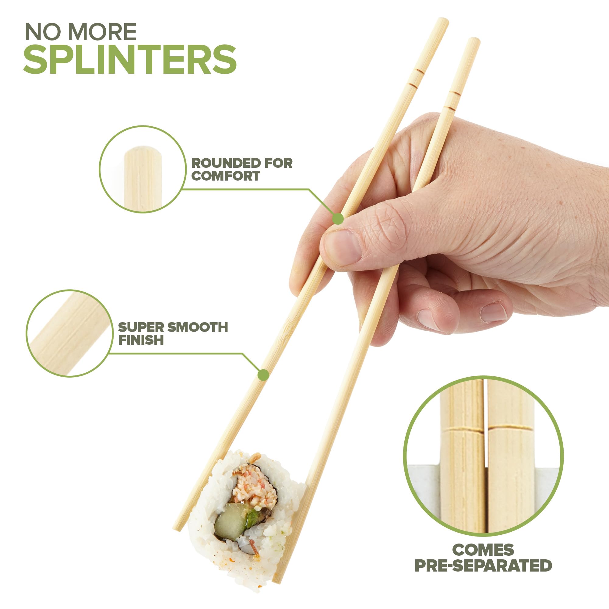 [50 / 100 / 200  Pairs] Disposable Bamboo Bulk Chopsticks