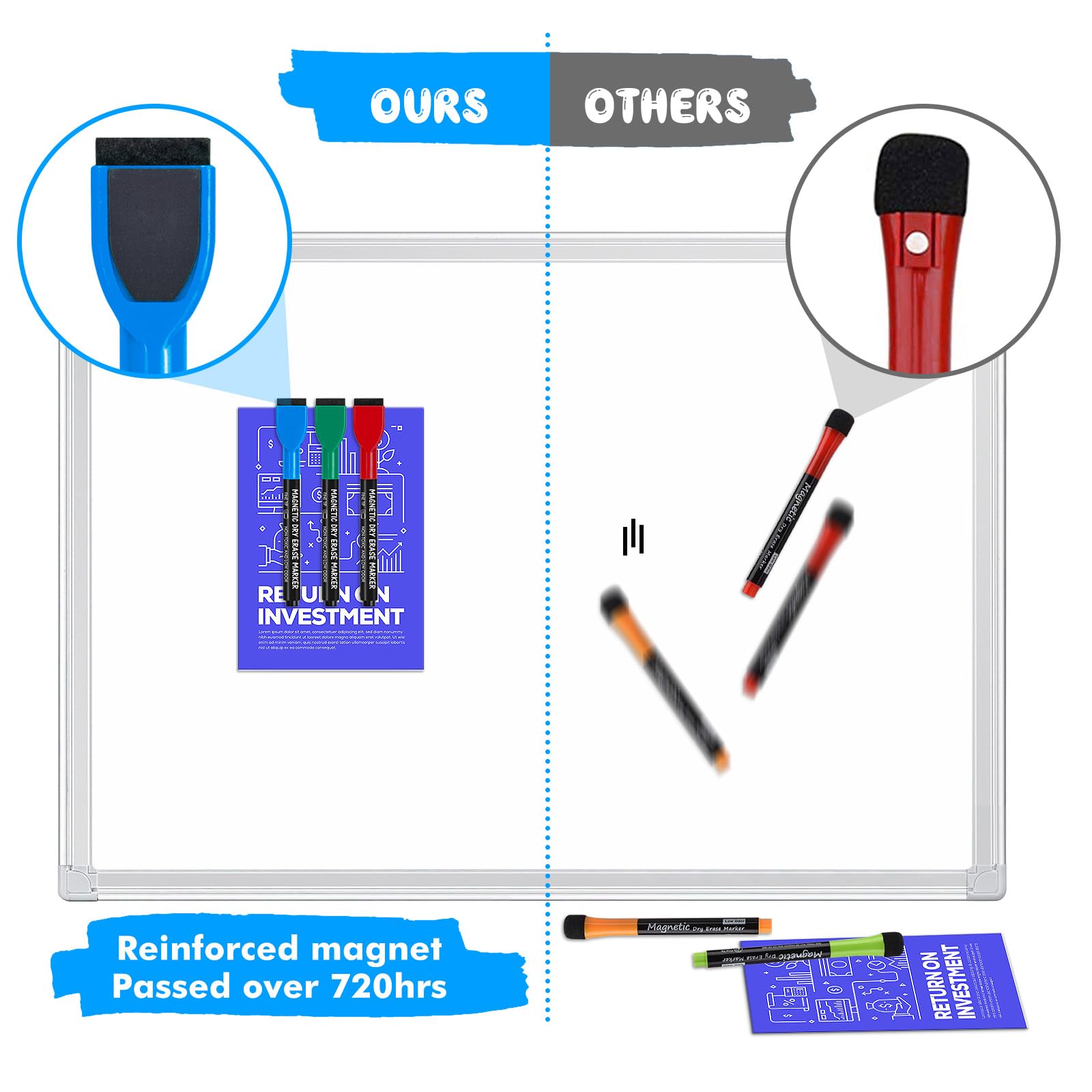 [12 / 24 / 36 PCS] Magnetic Dry Erase Markers Fine Tip with Eraser Cap