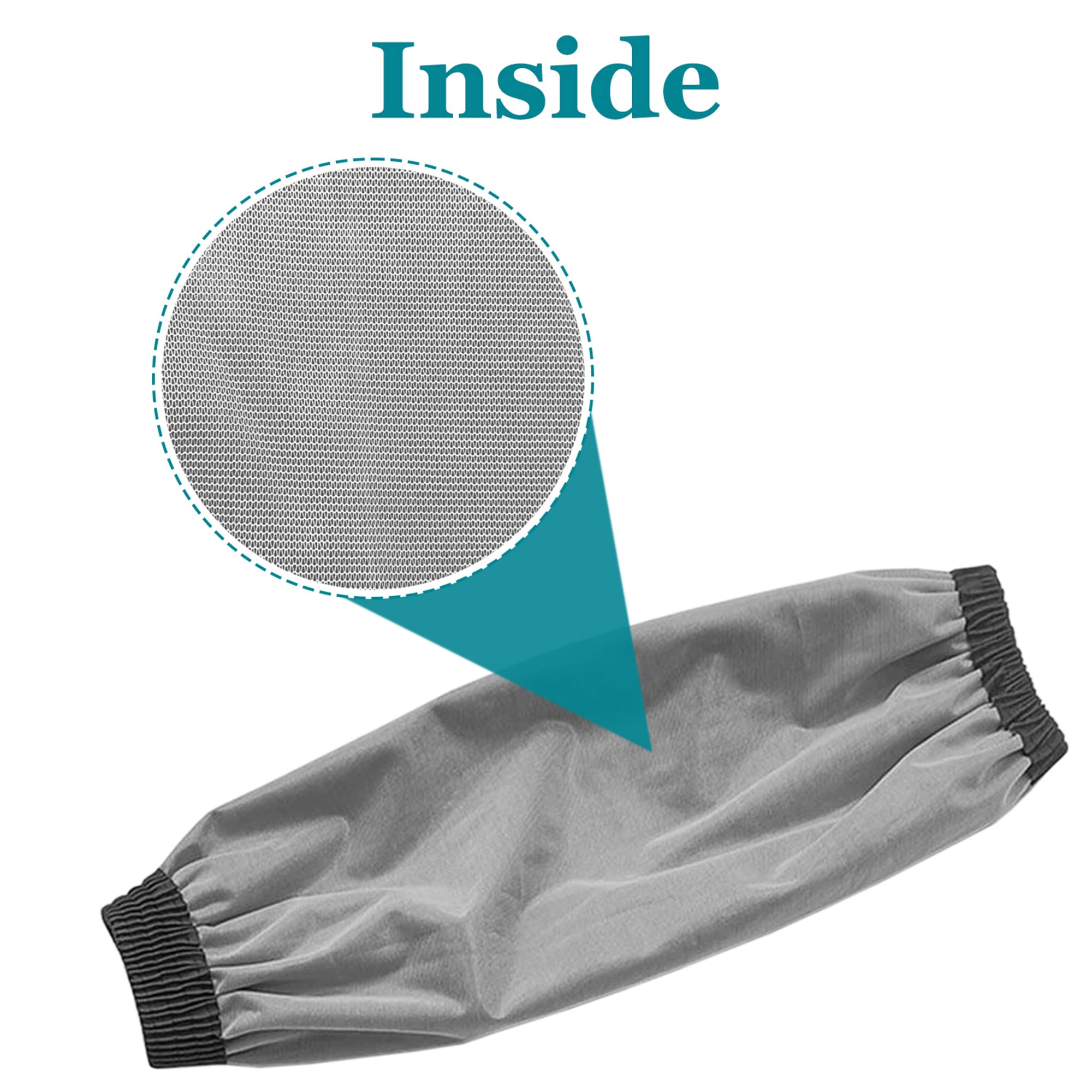 [2 / 6 Pairs] Arm Sleeves Covers, PU Oversleeves Protector for Arm with Four-Needle Elastic Cuffs