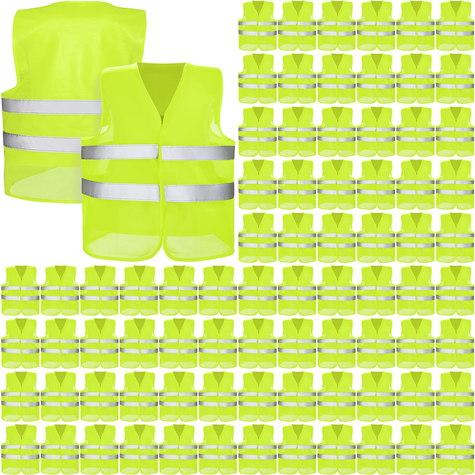 [15 / 30 / 40 / 50 /80 Packs] High Visibility Safety Vest Bulk Reflective Mesh Security Vest