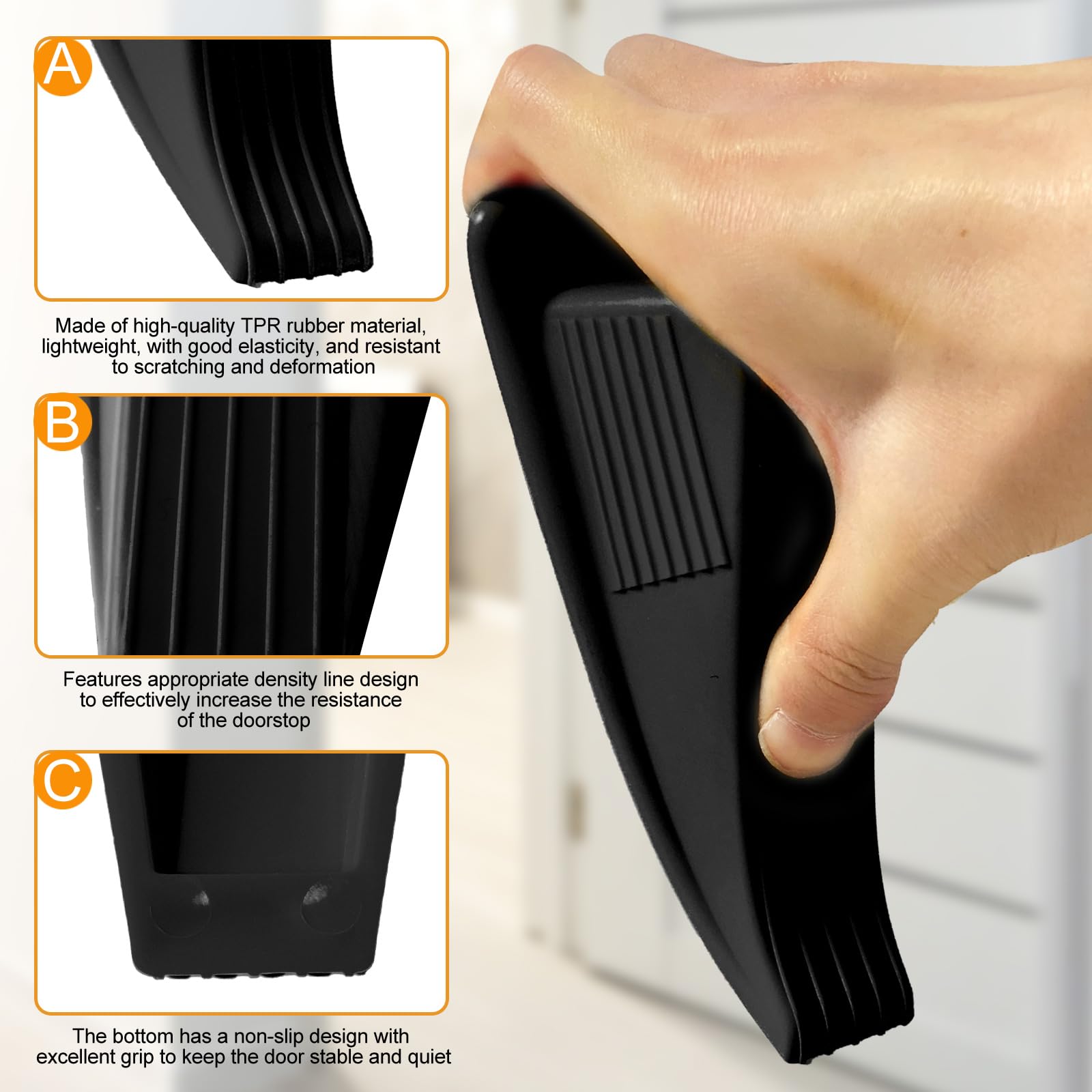 [5 Pack] Jumbo Door Stoppers for Floor