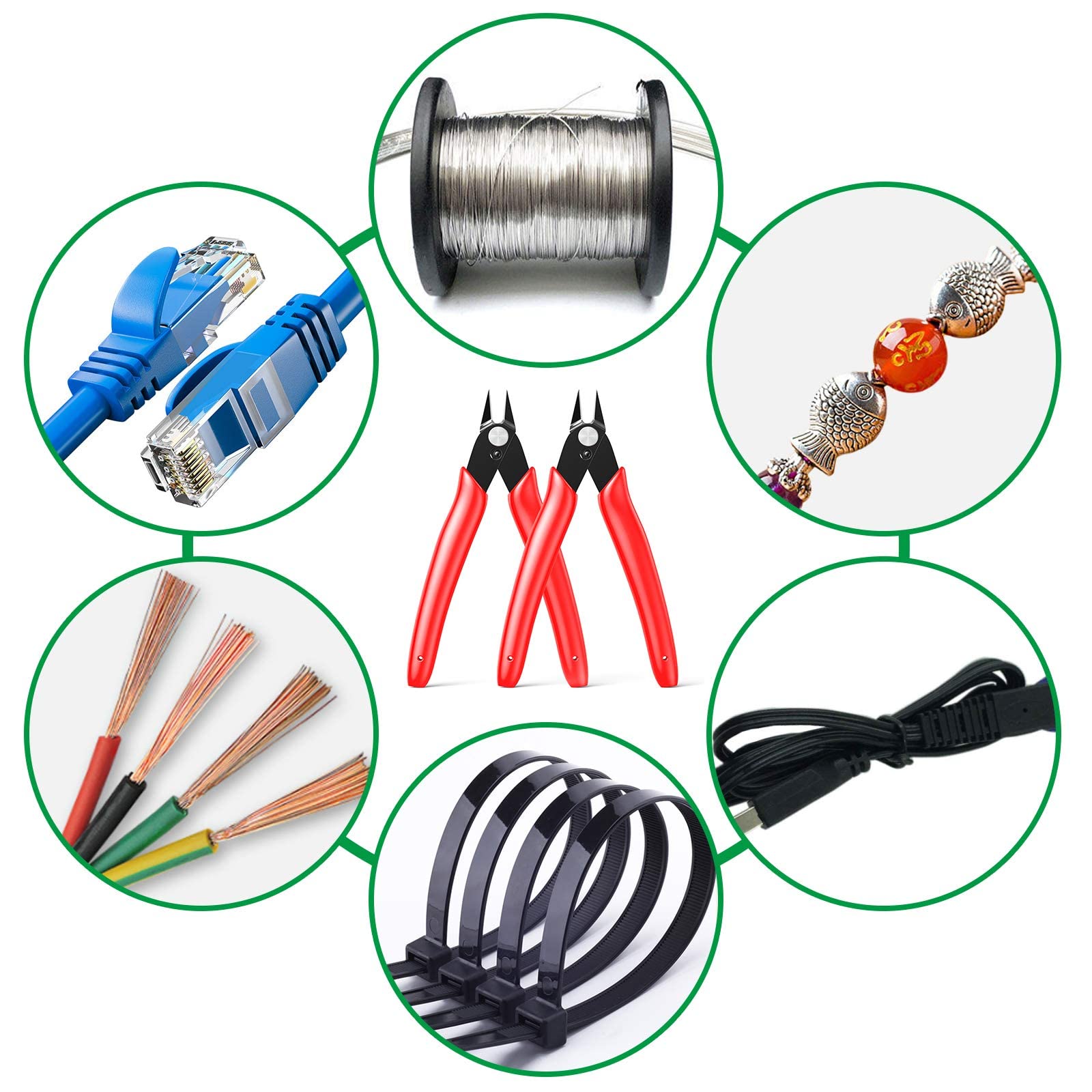 Micro Wire Cutting Pliers, Red &Black, 1/2/5 -Pack