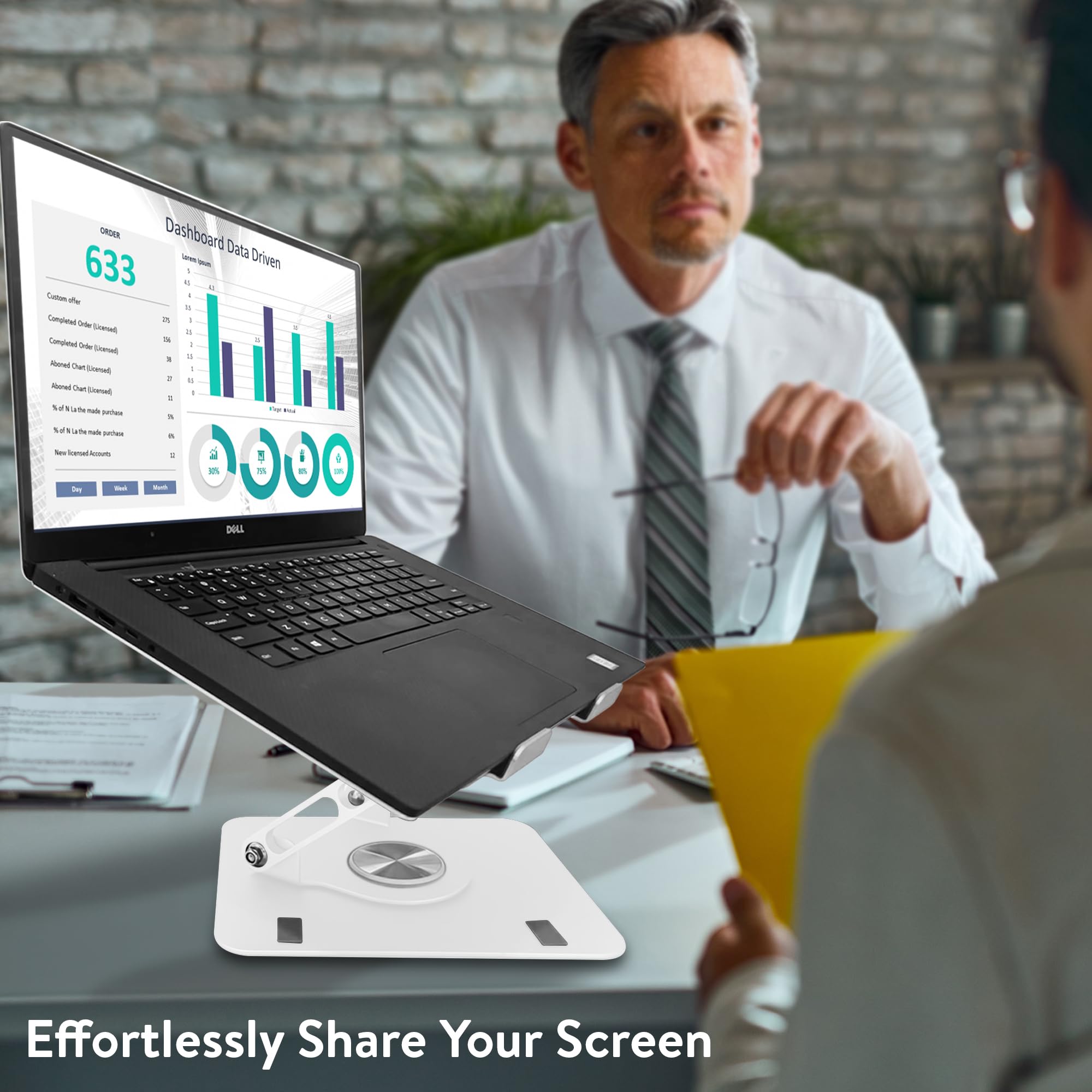 [1 PC] Swivel Laptop Stand for Desk, Adjustable-Raise, Tilt, Collapsible