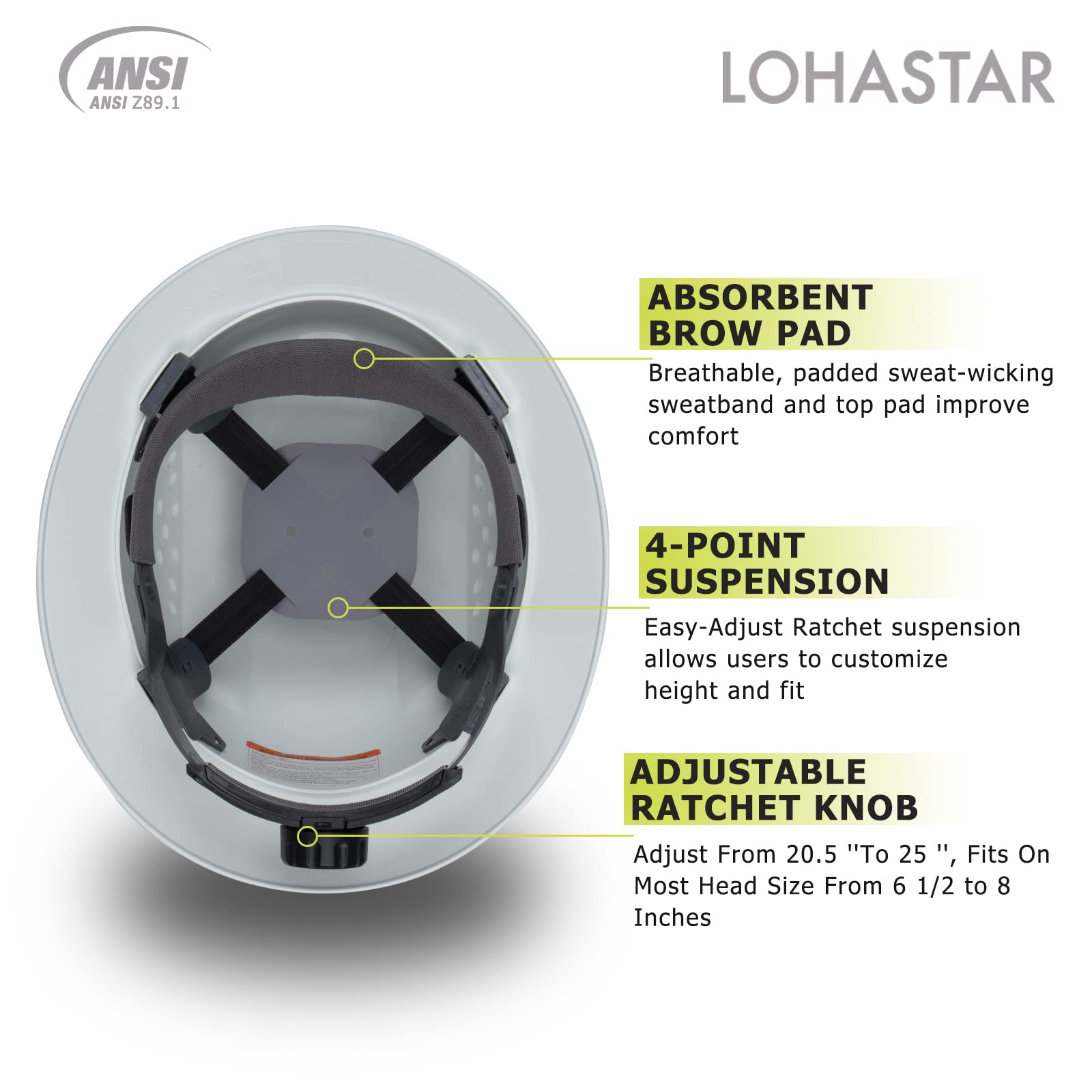 [1 / 12 Packs] Full Brim Hard Hat, ANSI Z89.1 Approved, OSHA Type 1 Class C