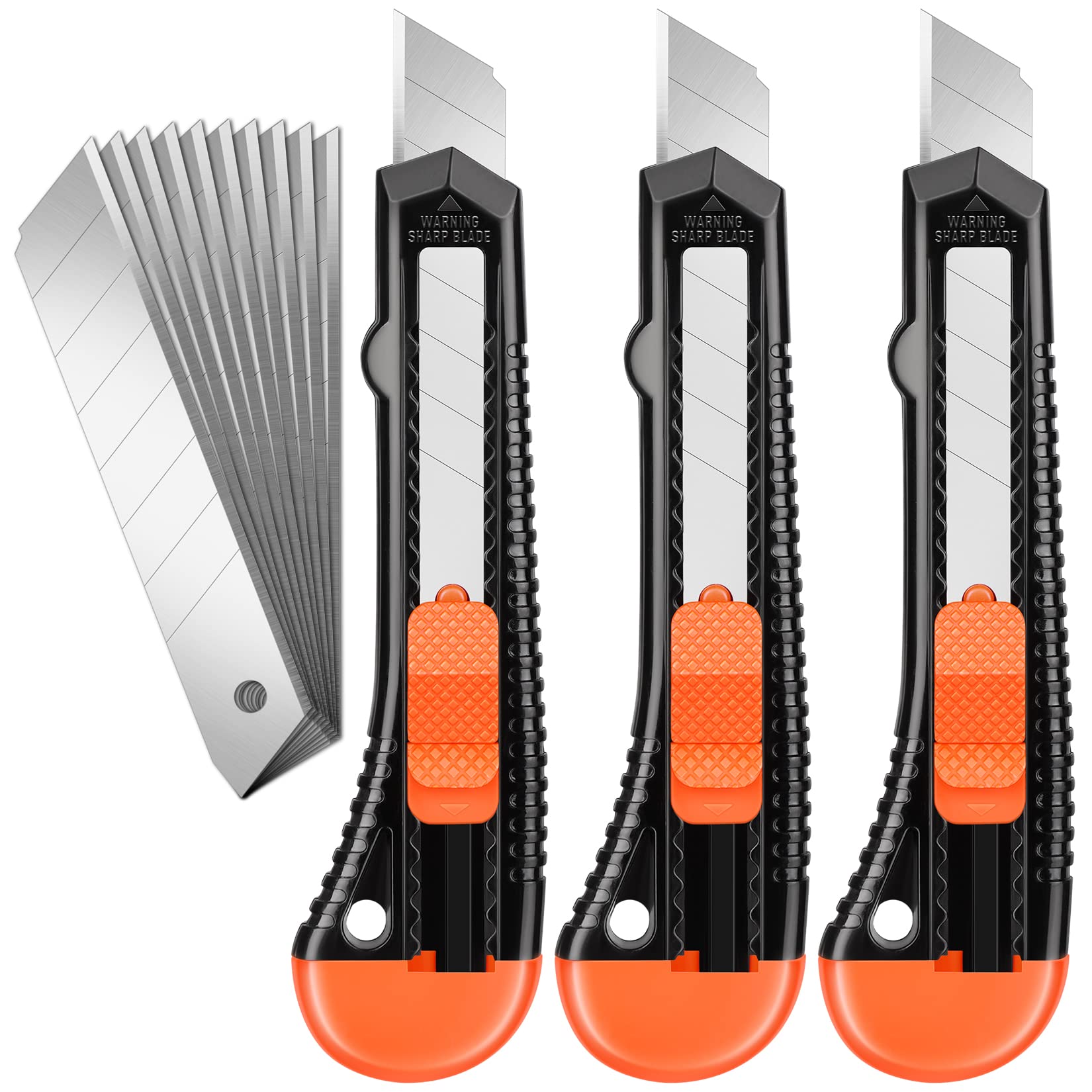 [3 Pack] Utility Knife Box Cutter Retractable